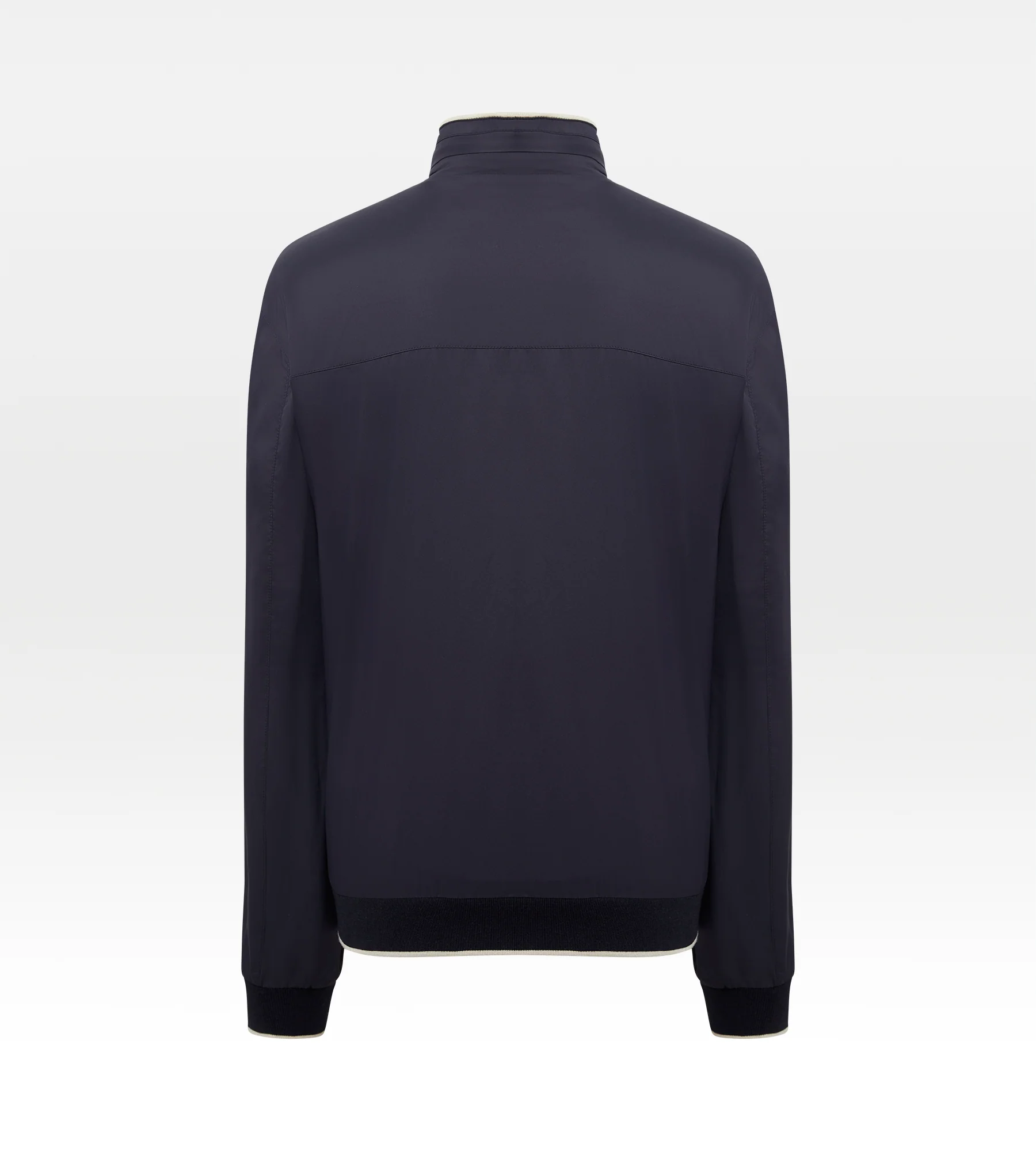 Blouson bleu marine et crème en nylon & coton - Image 4