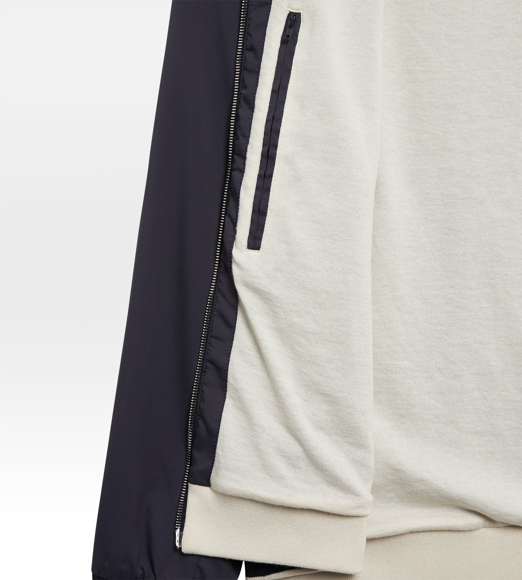 Blouson bleu marine et crème en nylon & coton - Image 7