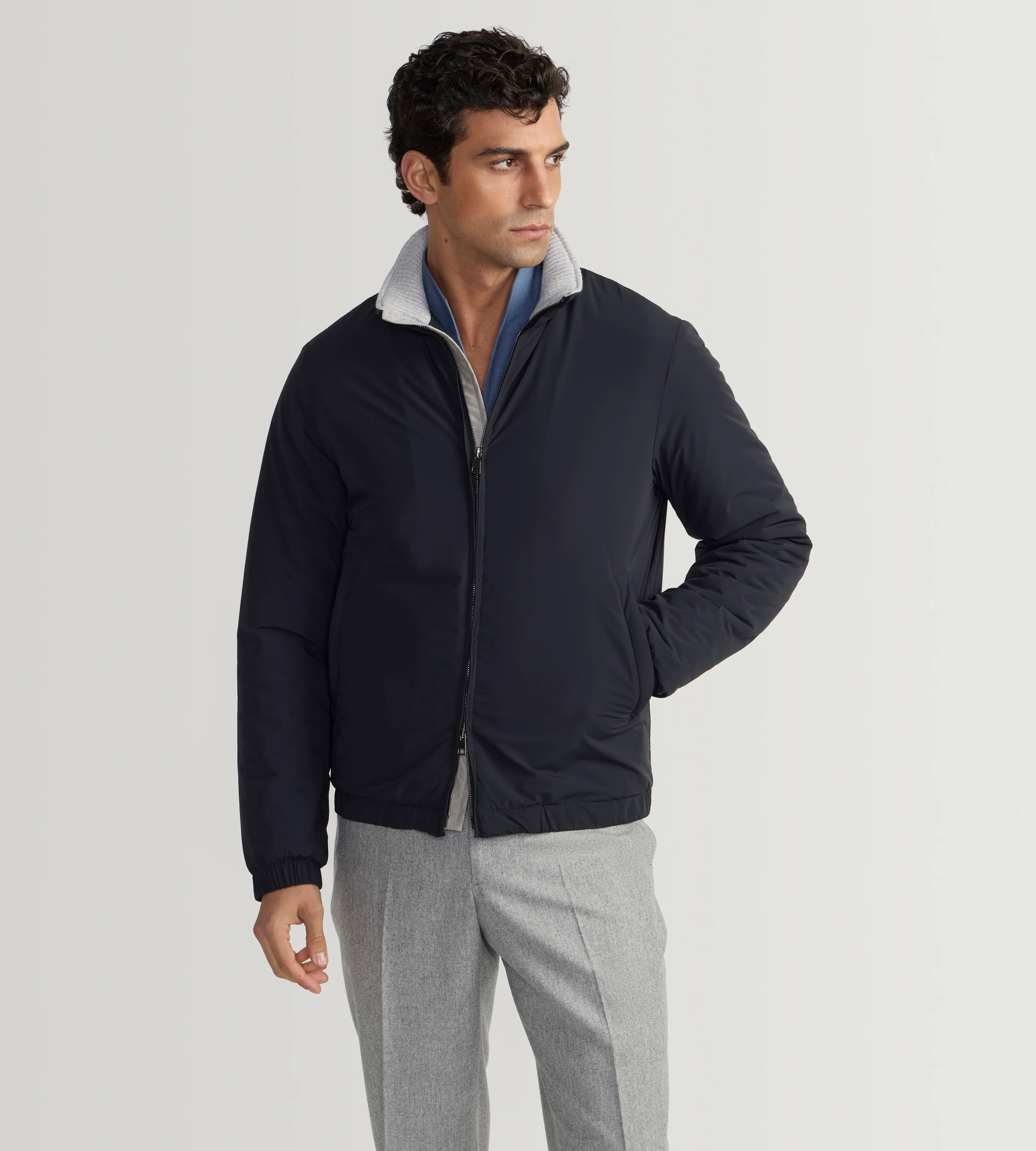 Bombers bleu marine en matière technique - Image 3