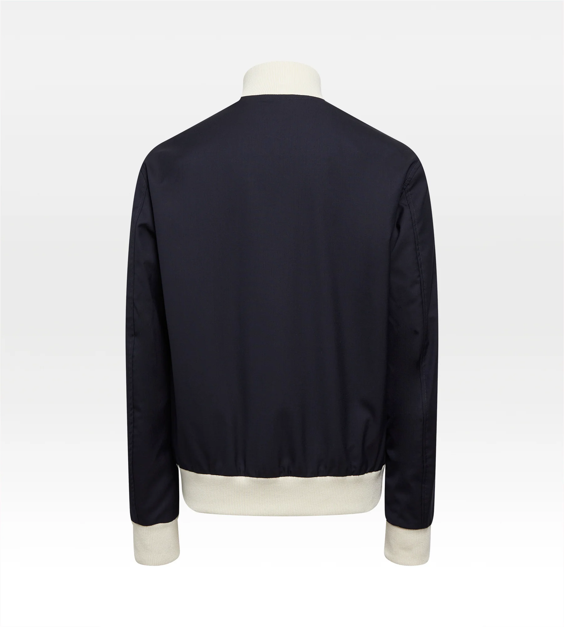Bombers en laine bleu nuit & blanc cassé - Image 3