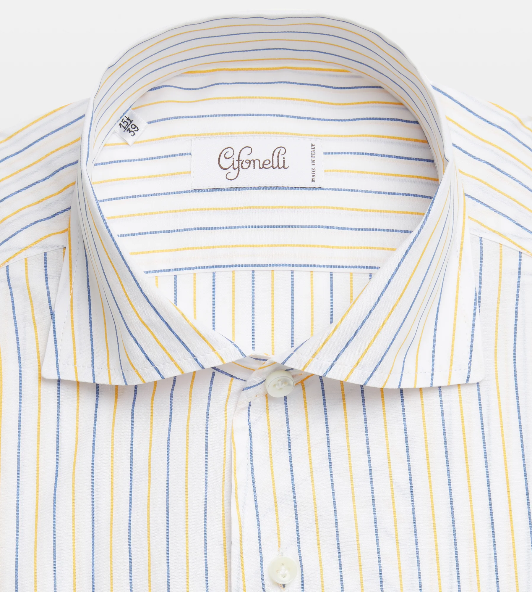 Chemise à fines rayures bleues et jaunes - Image 2