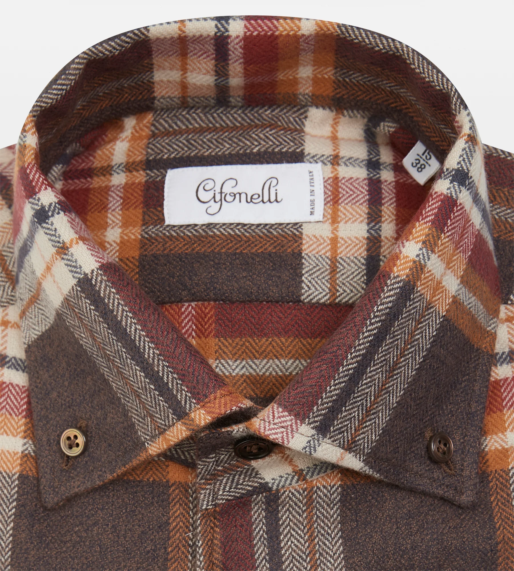 Chemise épaisse orange à carreaux - Image 2