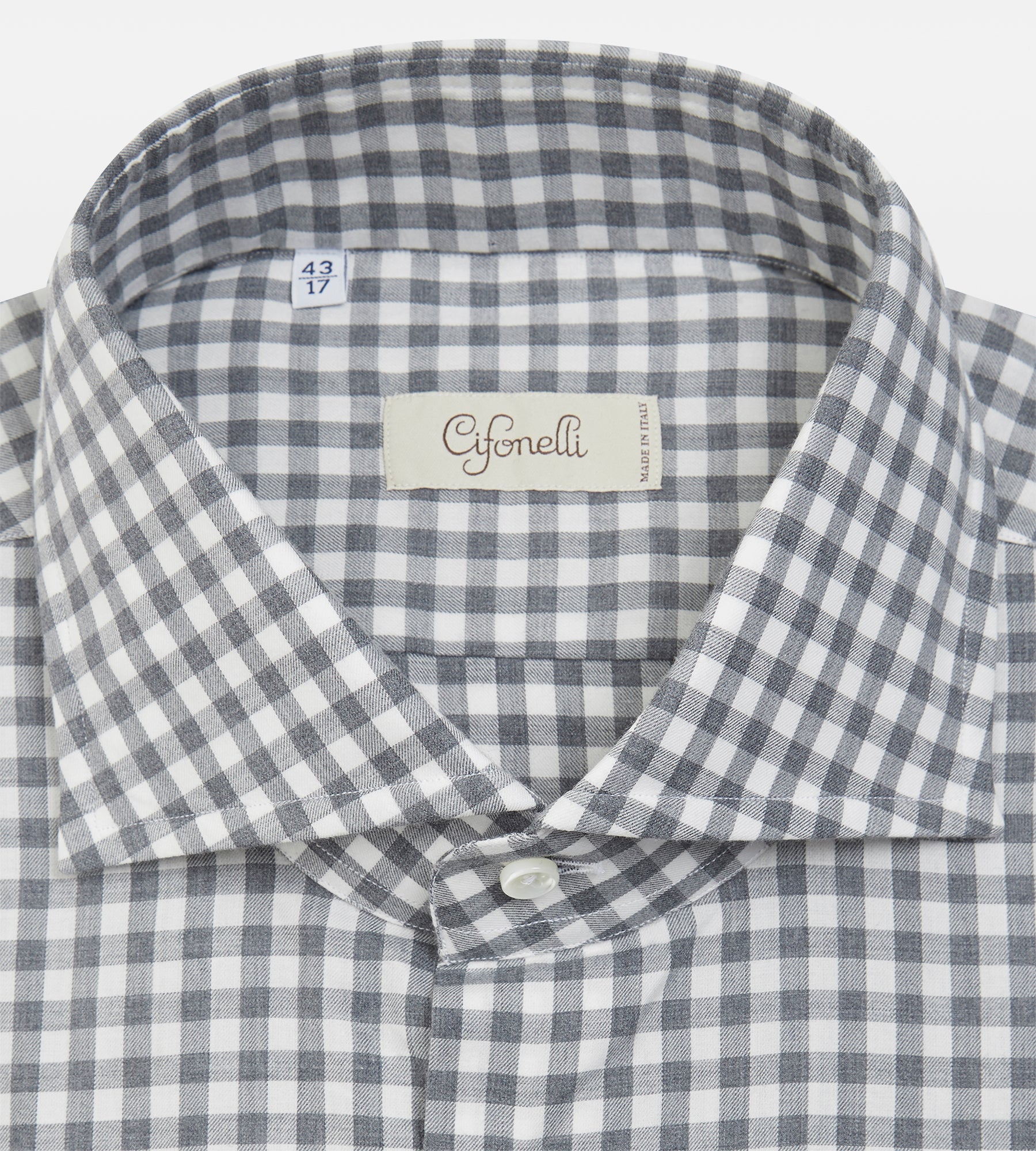 Chemise grise en coton à carreaux - Image 2