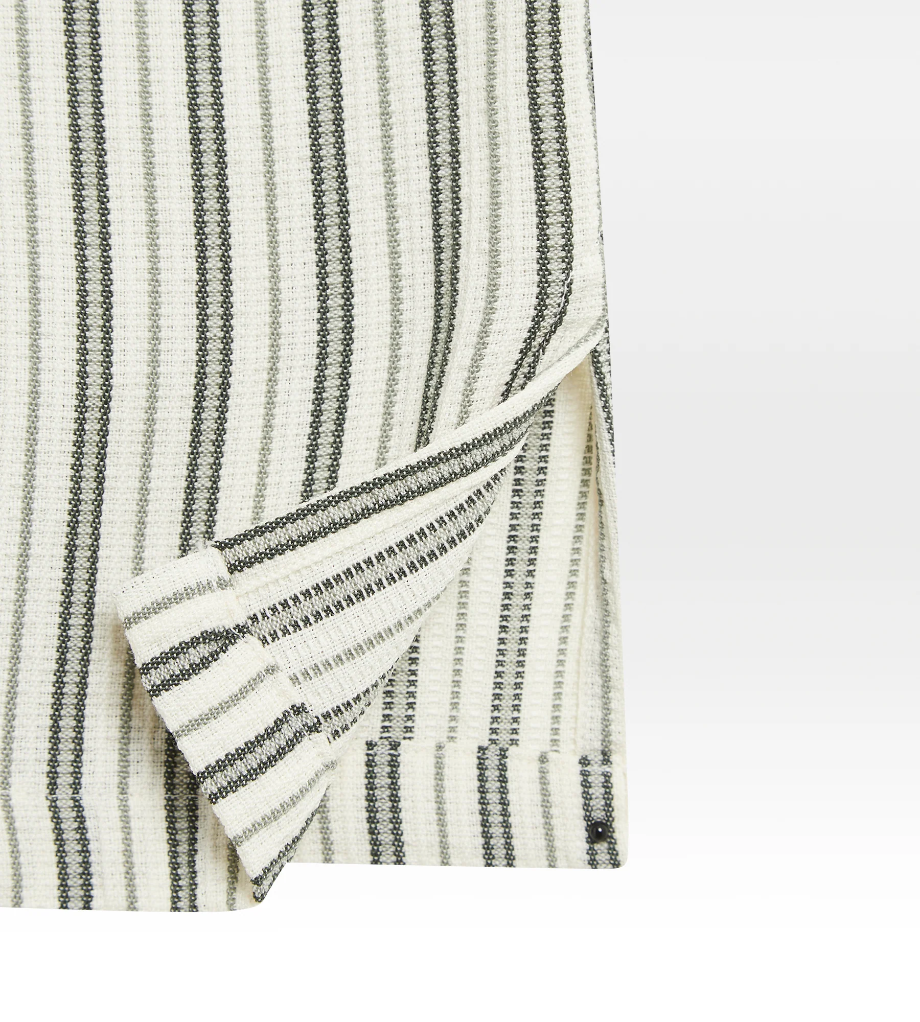 Chemise kaki en laine à manche courte à rayures - Image 6