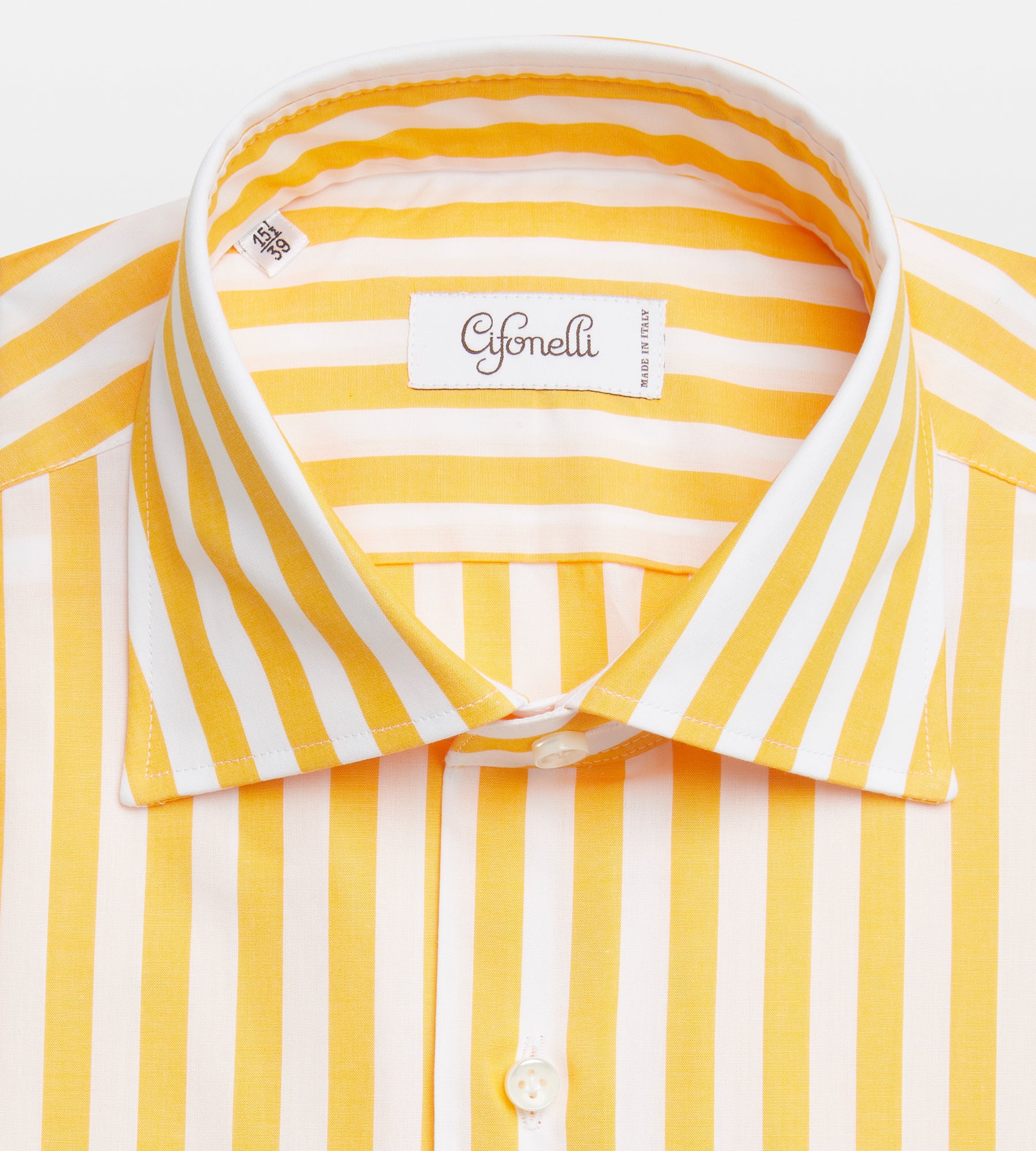 Chemise blanche & jaune en coton à rayures - Image 2