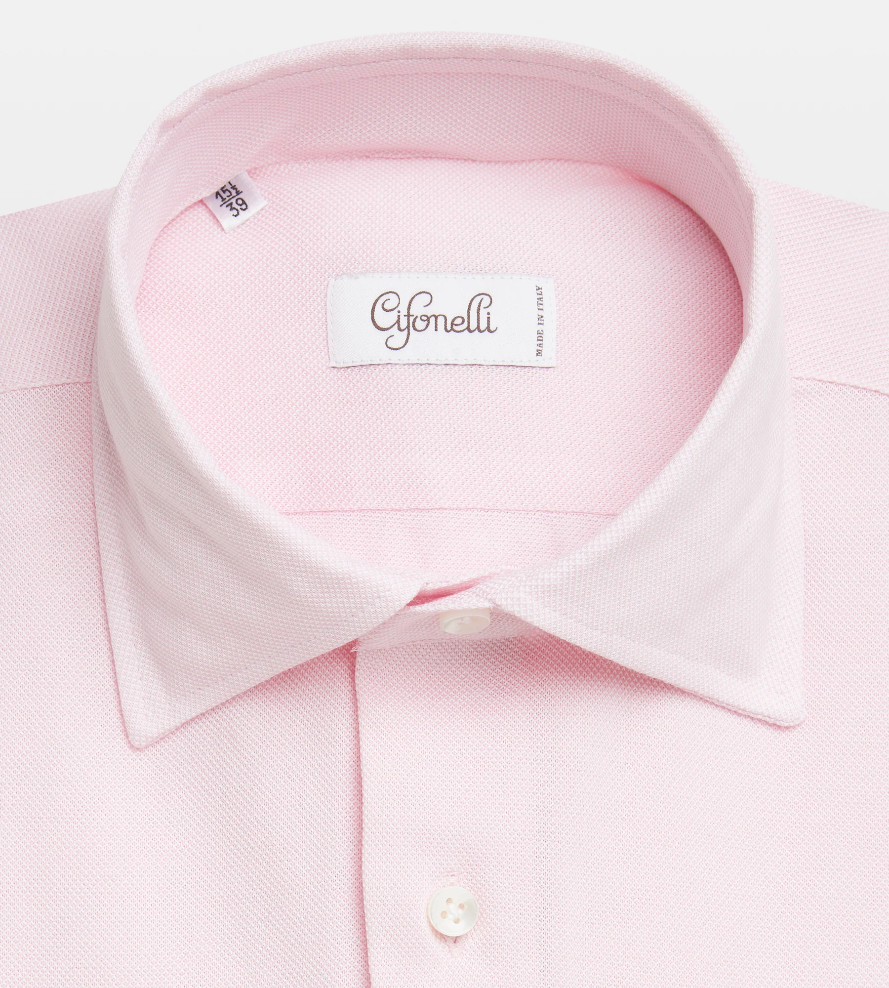 Chemise rose en coton piqué - Image 2