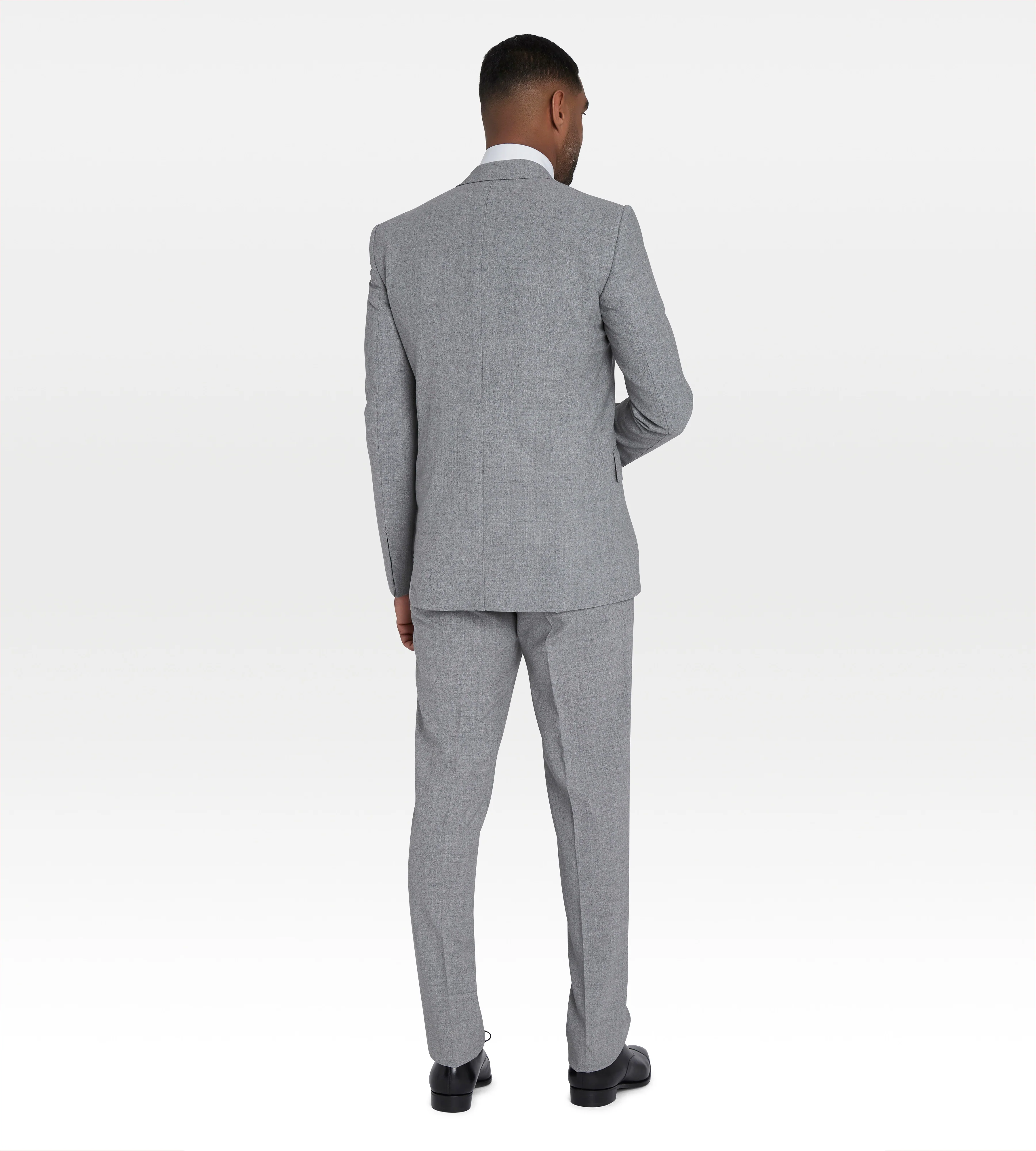 Costume 3 pièces gris en laine - Image 3