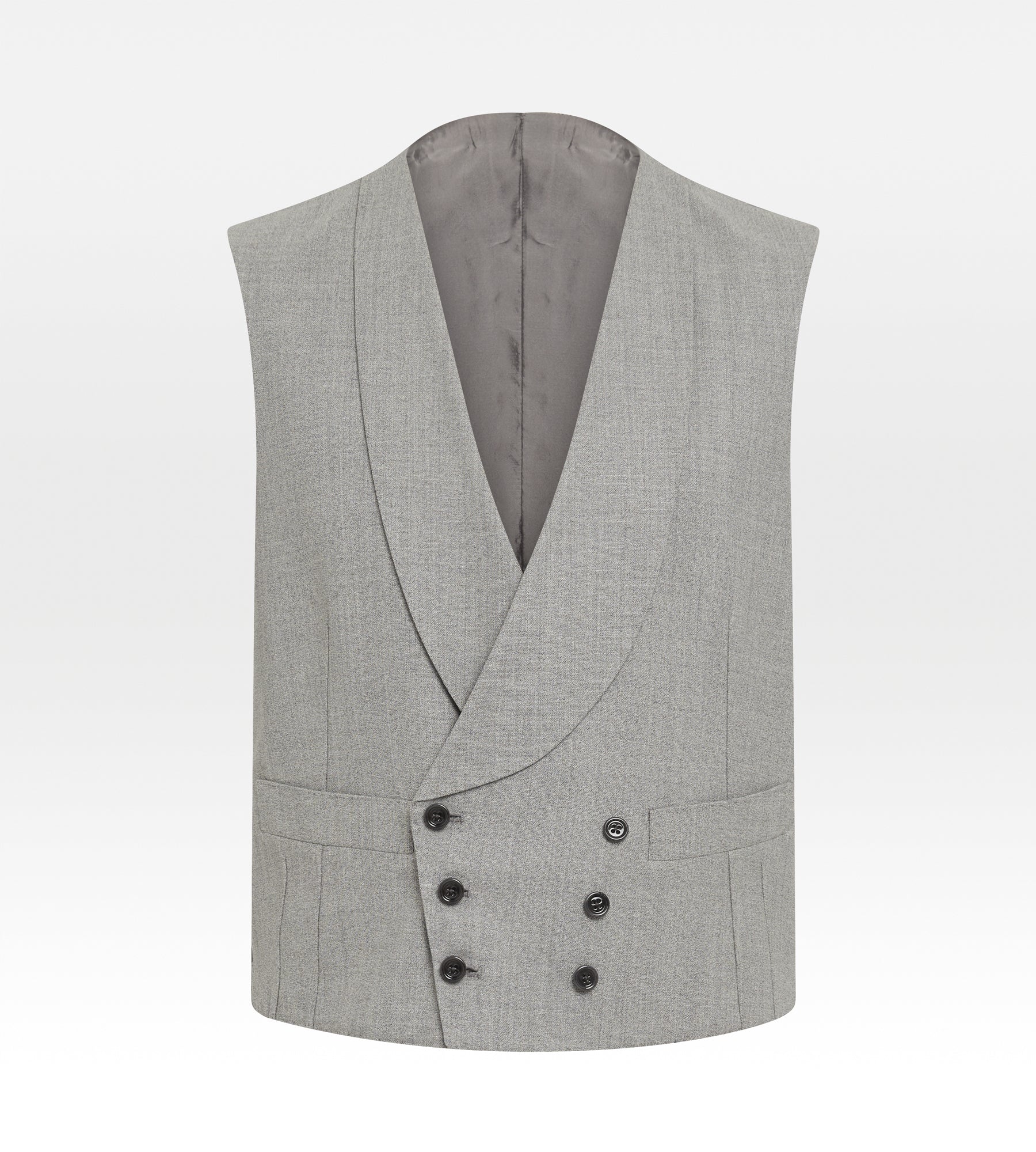 Costume 3 pièces gris en laine - Image 7