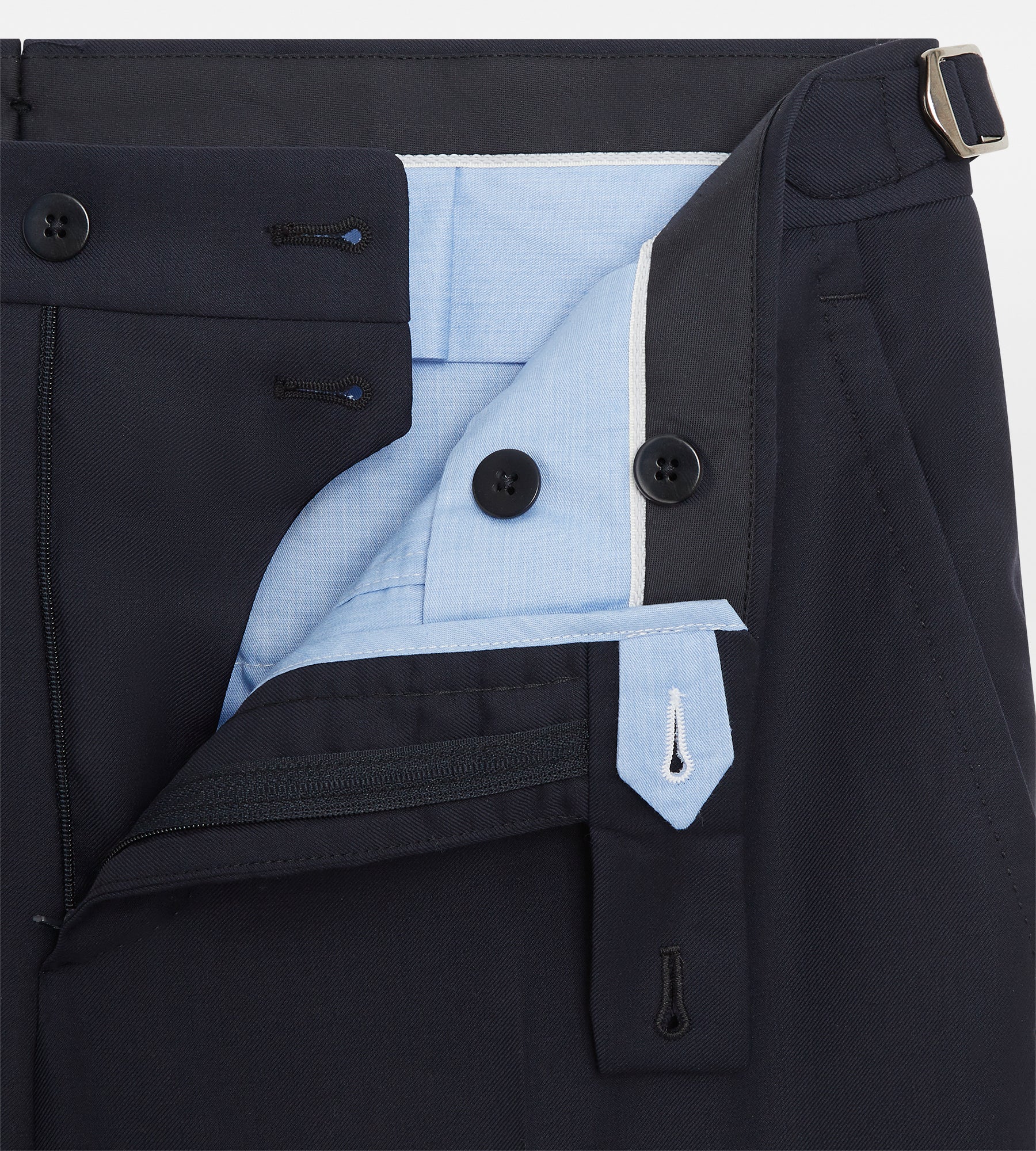 Costume bleu marine en laine avec revers en pointe - Image 10