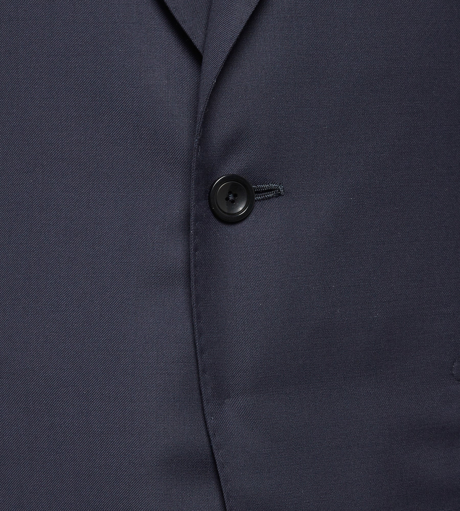 Costume bleu marine en laine avec revers en pointe - Image 5