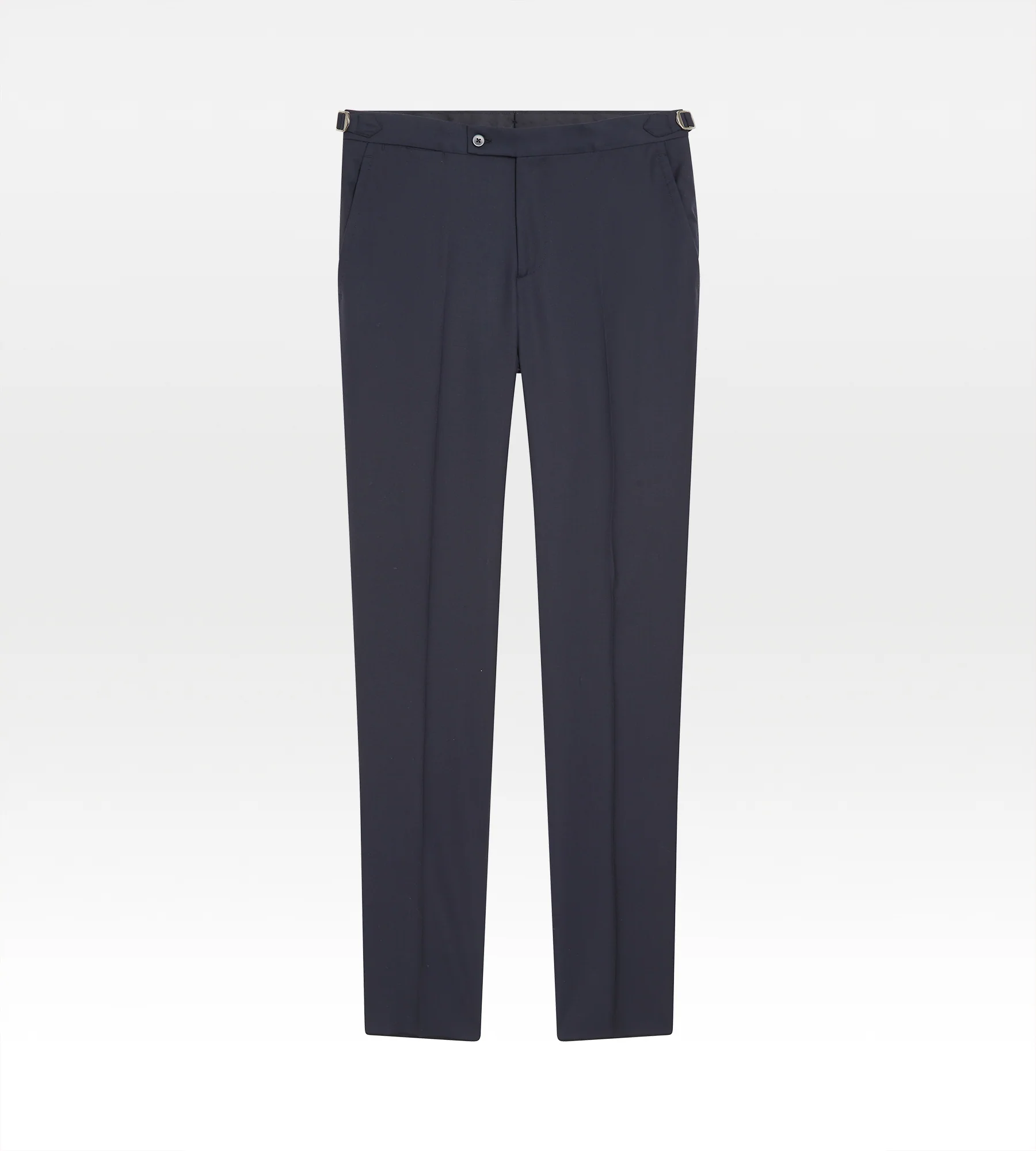 Costume bleu marine en laine avec revers en pointe - Image 7