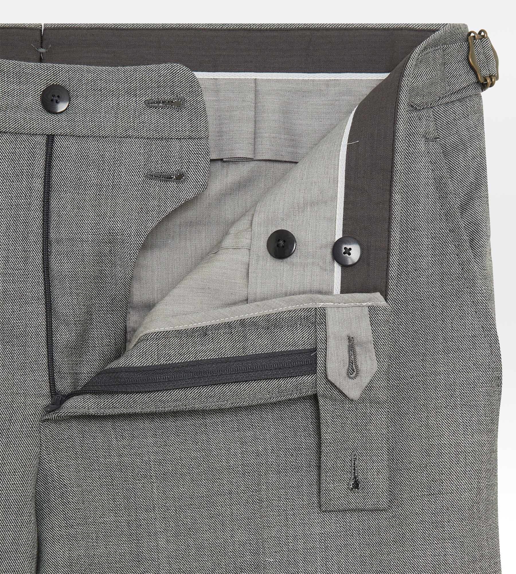 Costume croisé bas 6x1 gris en laine - Image 10