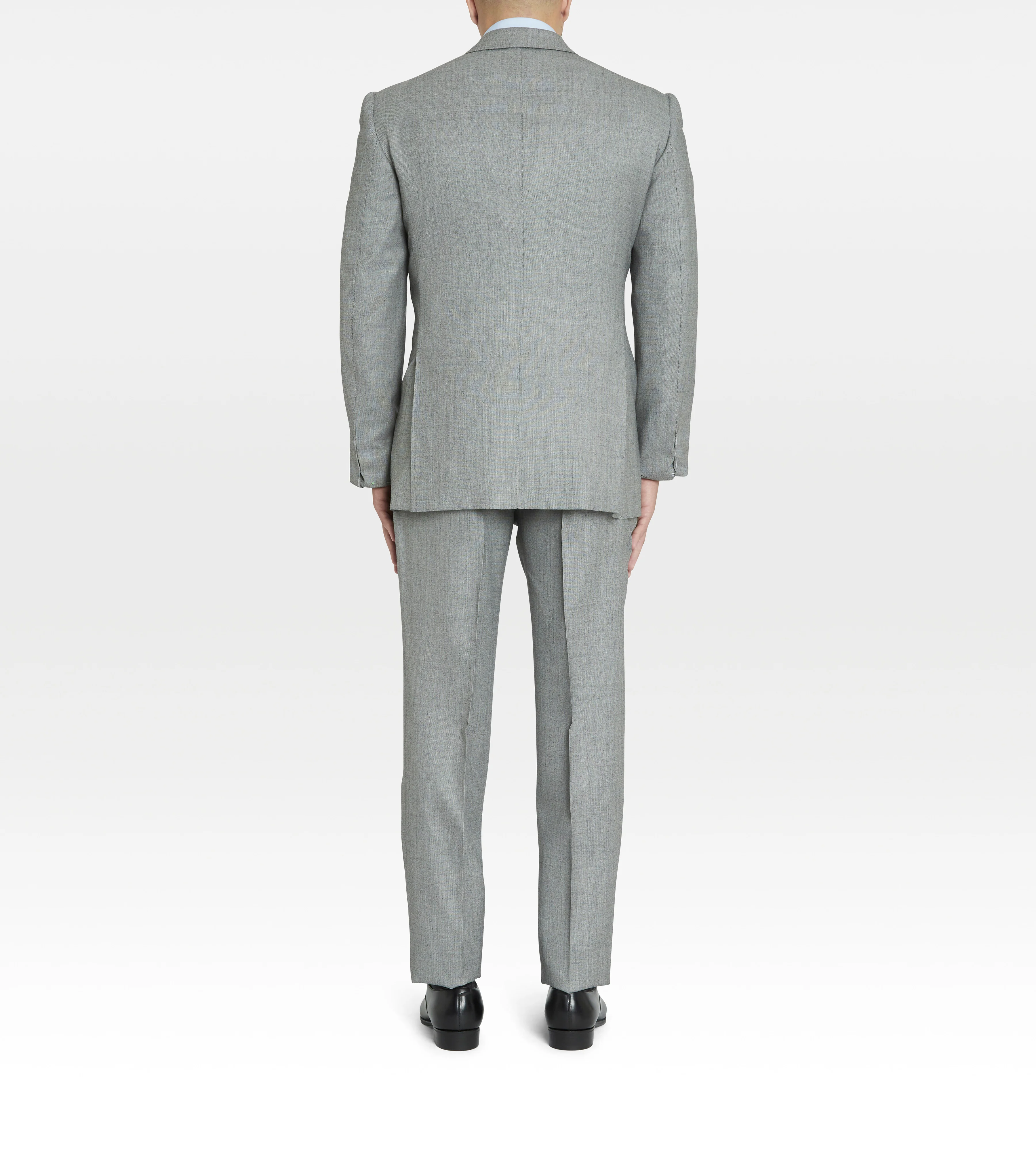 Costume croisé bas 6x1 gris en laine - Image 3