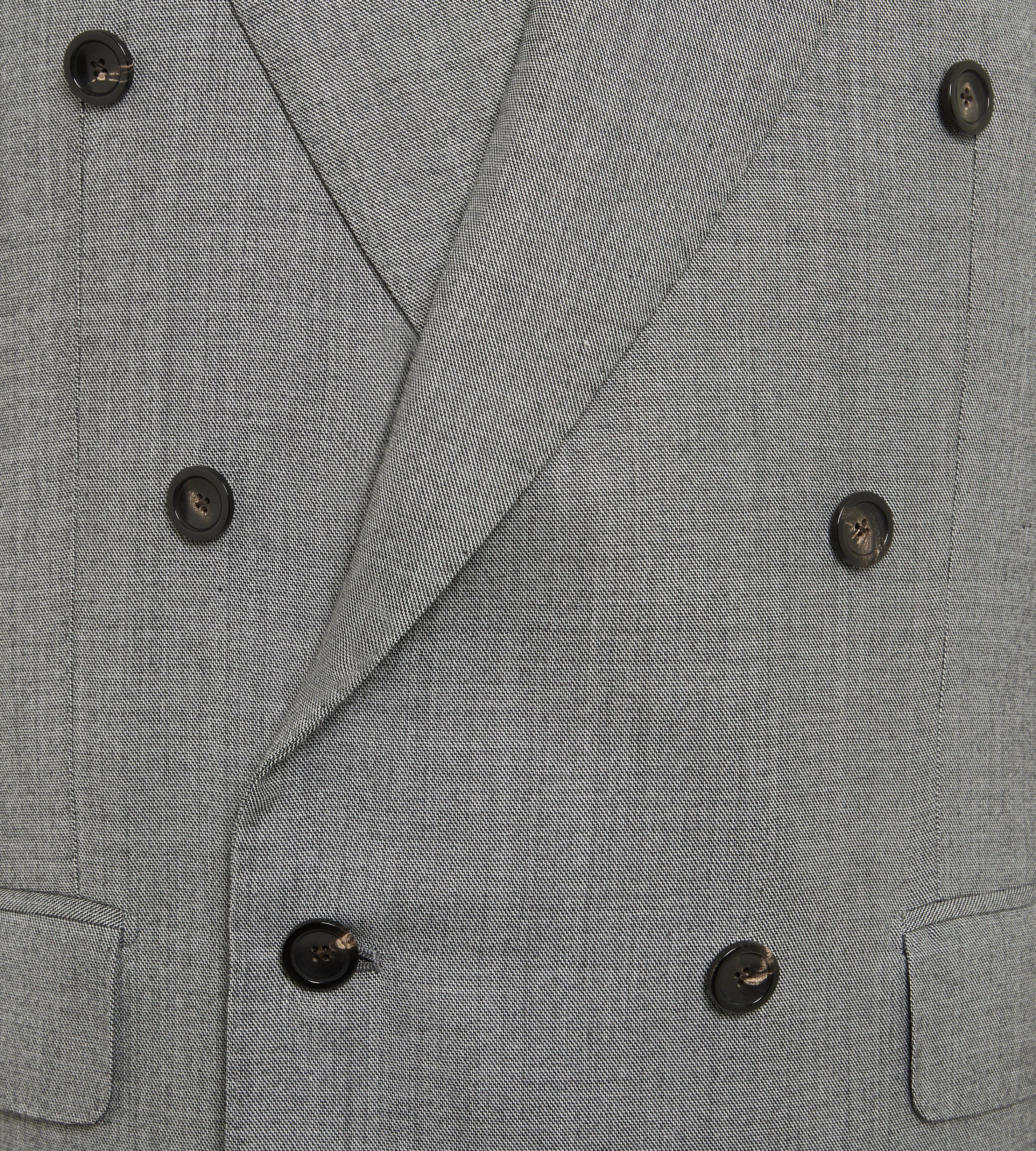 Costume croisé bas 6x1 gris en laine - Image 6