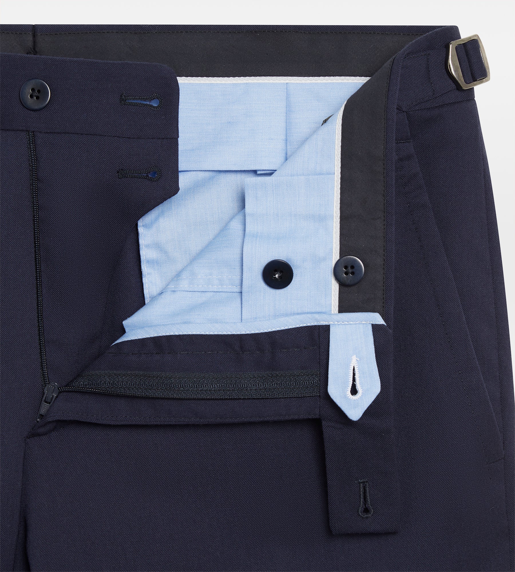Costume croisé bas 6x1 bleu en laine - Image 7