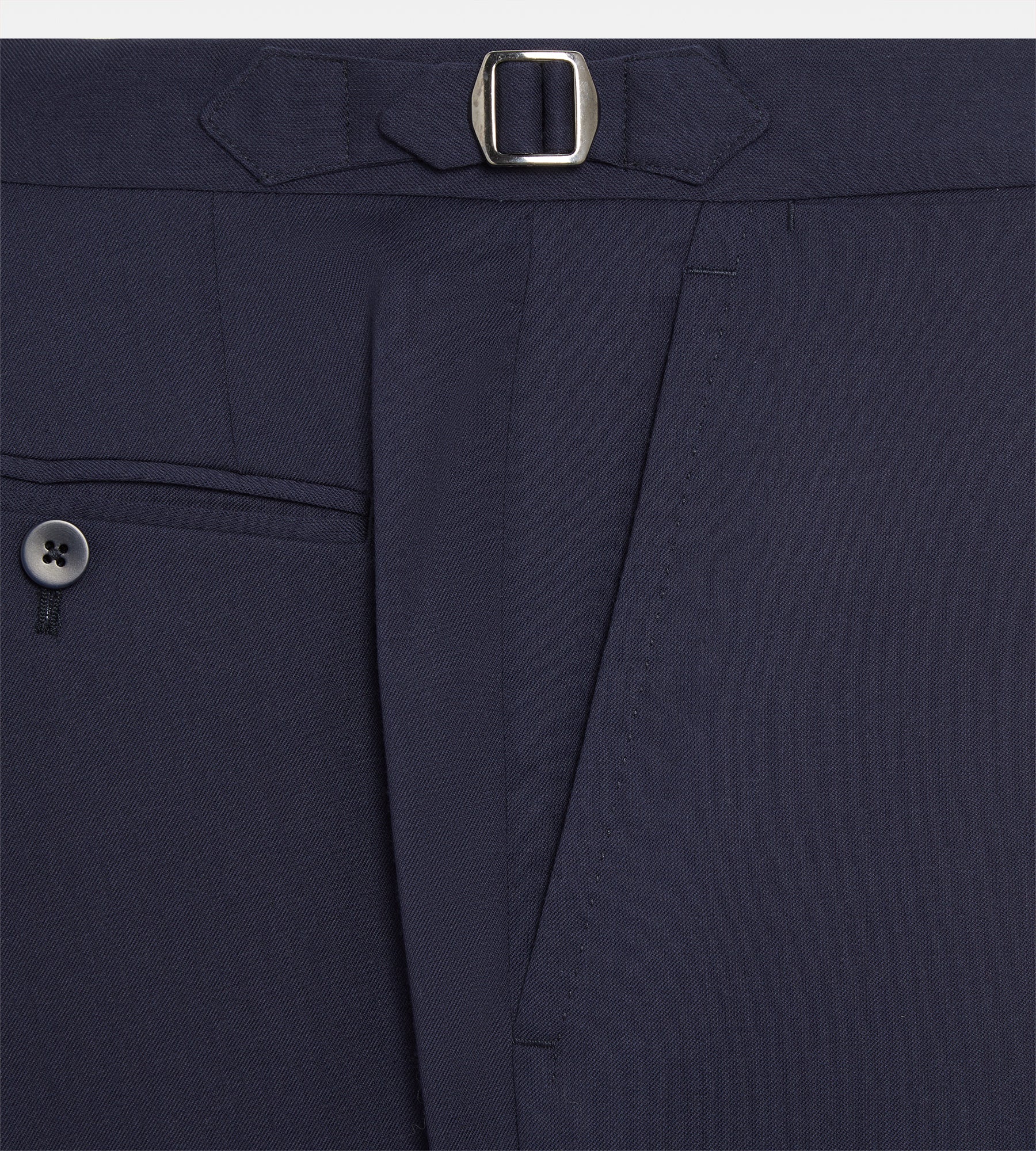 Costume croisé bas 6x1 bleu en laine - Image 8