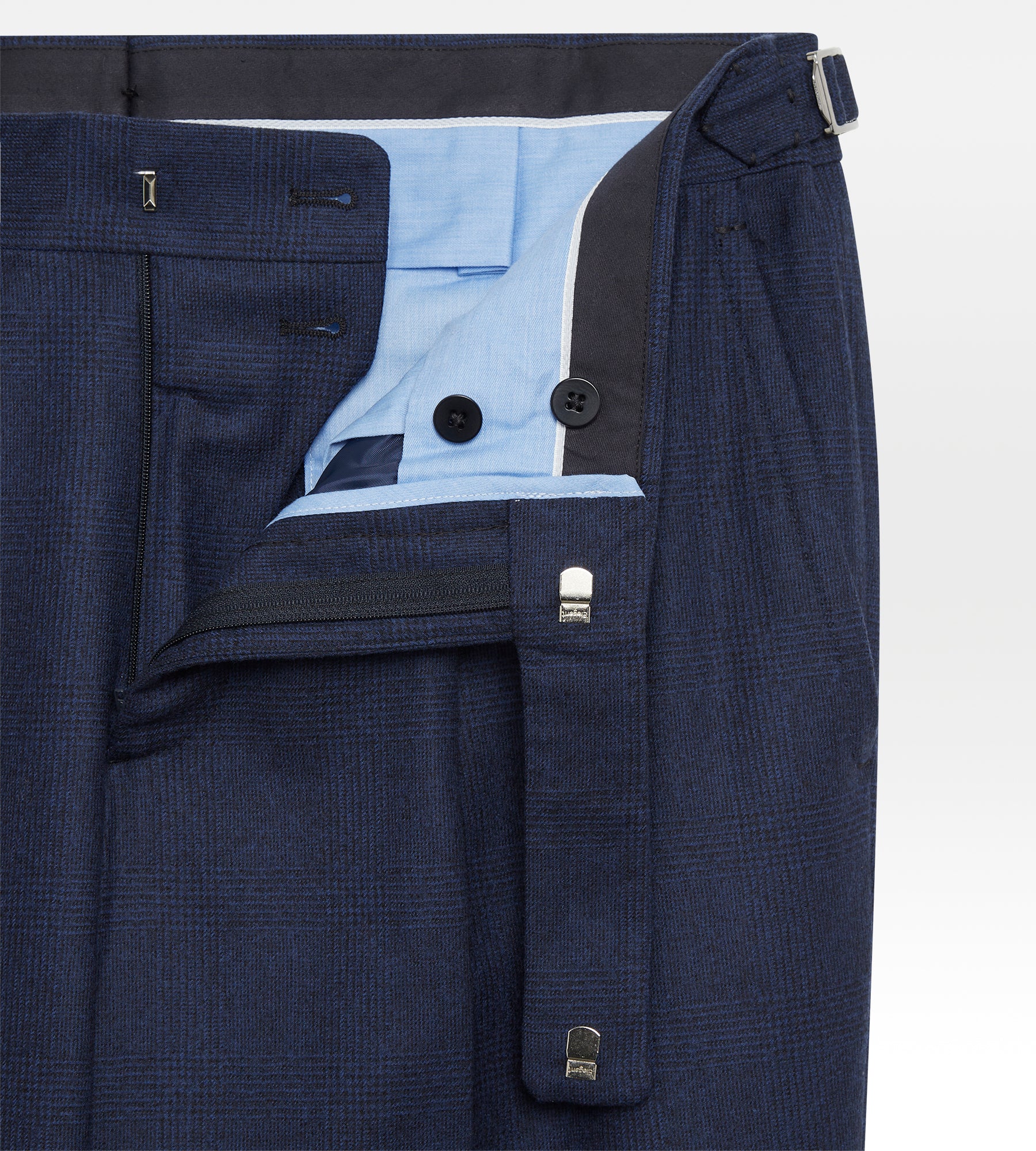 Costume 3 pièces bleu en flanelle à motif Prince de Galles - Image 10