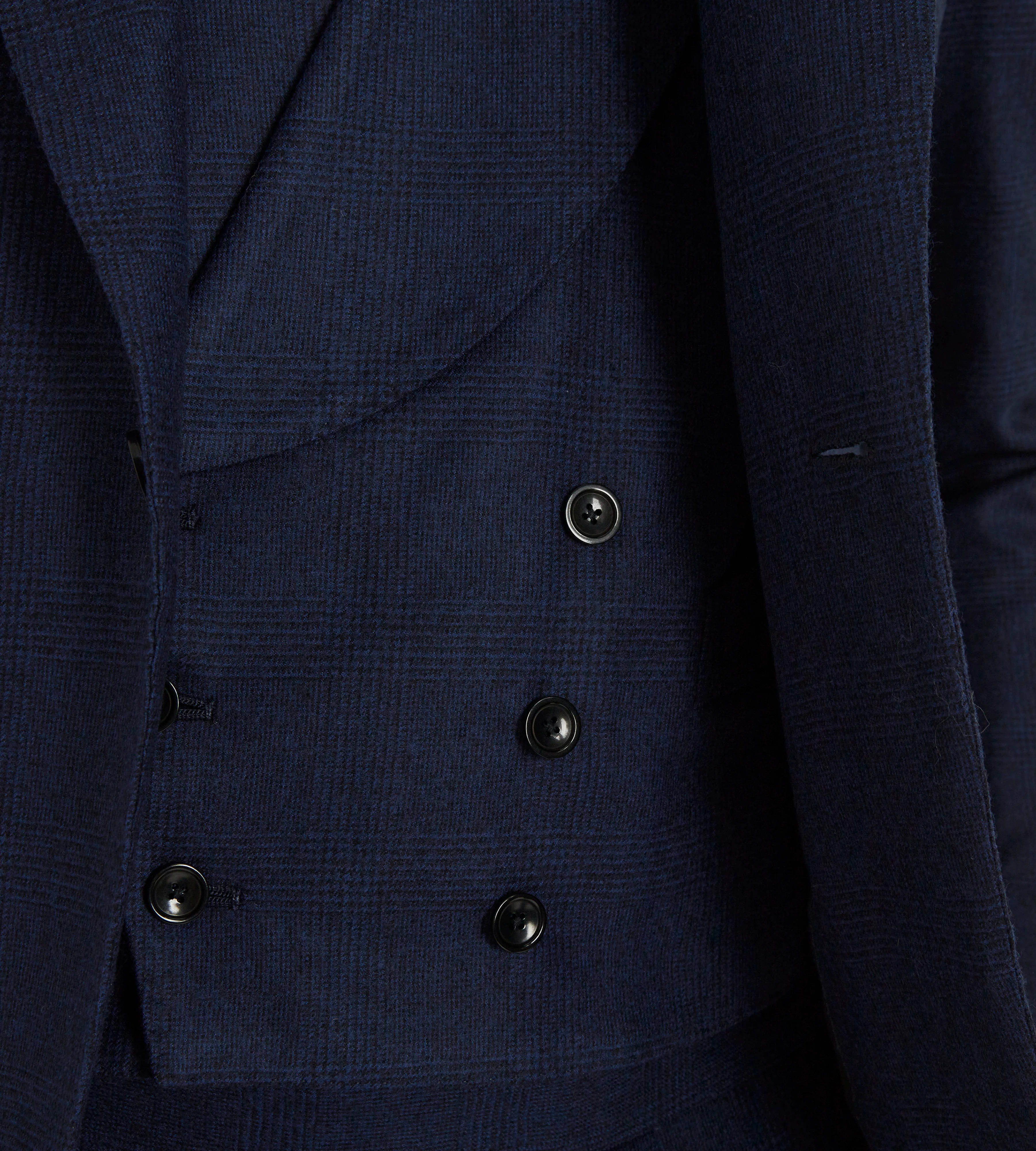 Costume 3 pièces bleu en flanelle à motif Prince de Galles - Image 5
