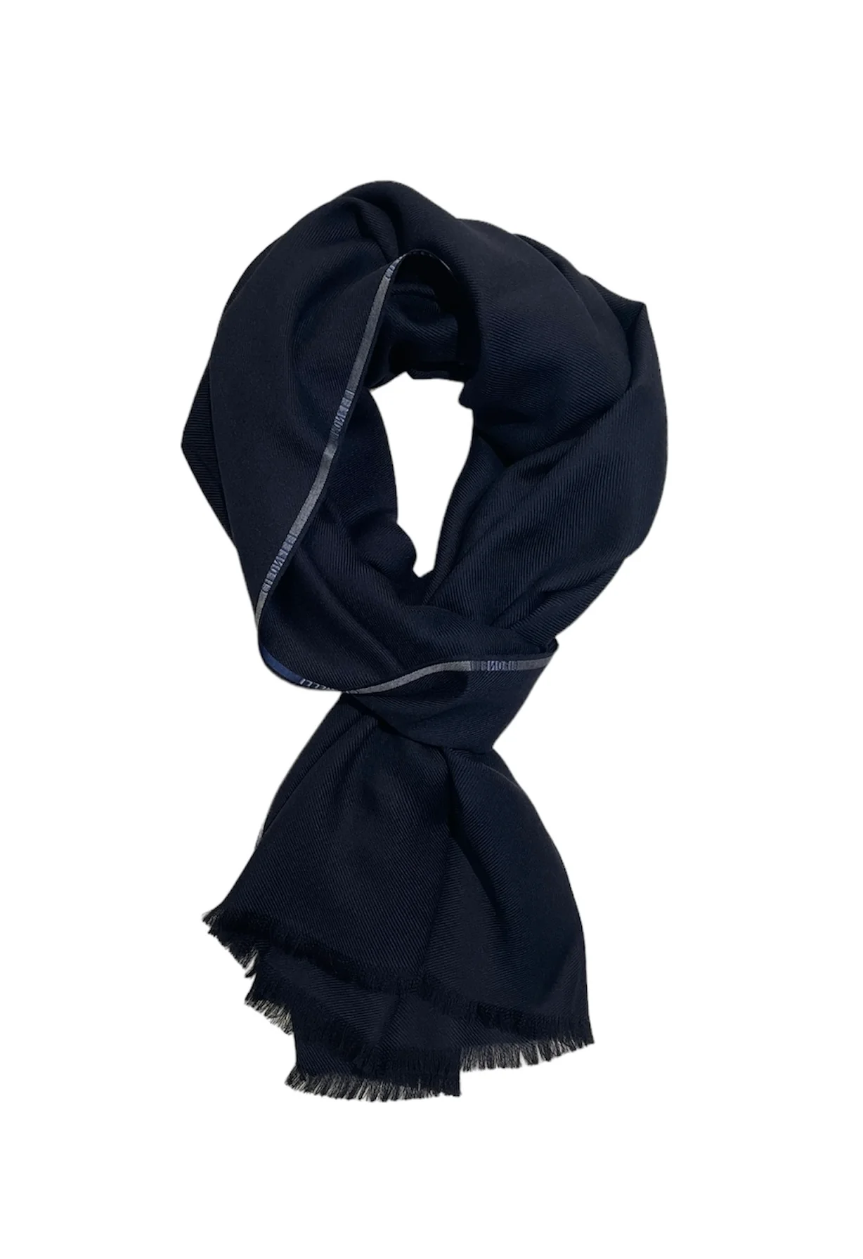 Echarpe bleue en cachemire & soie - Image 4