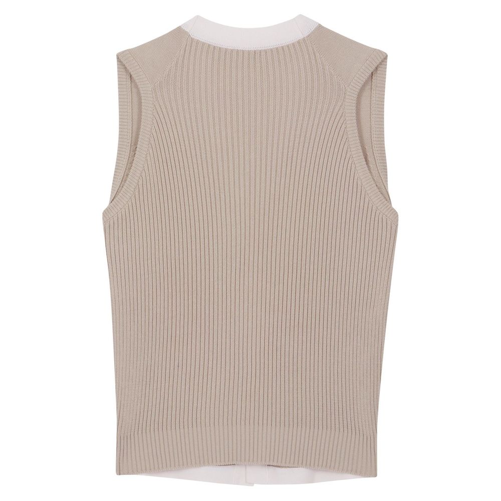 Gilet beige en coton - Image 2