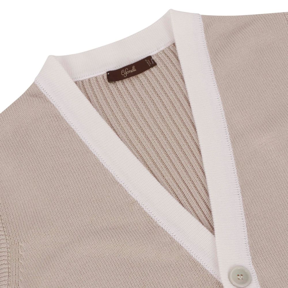 Gilet beige en coton - Image 3