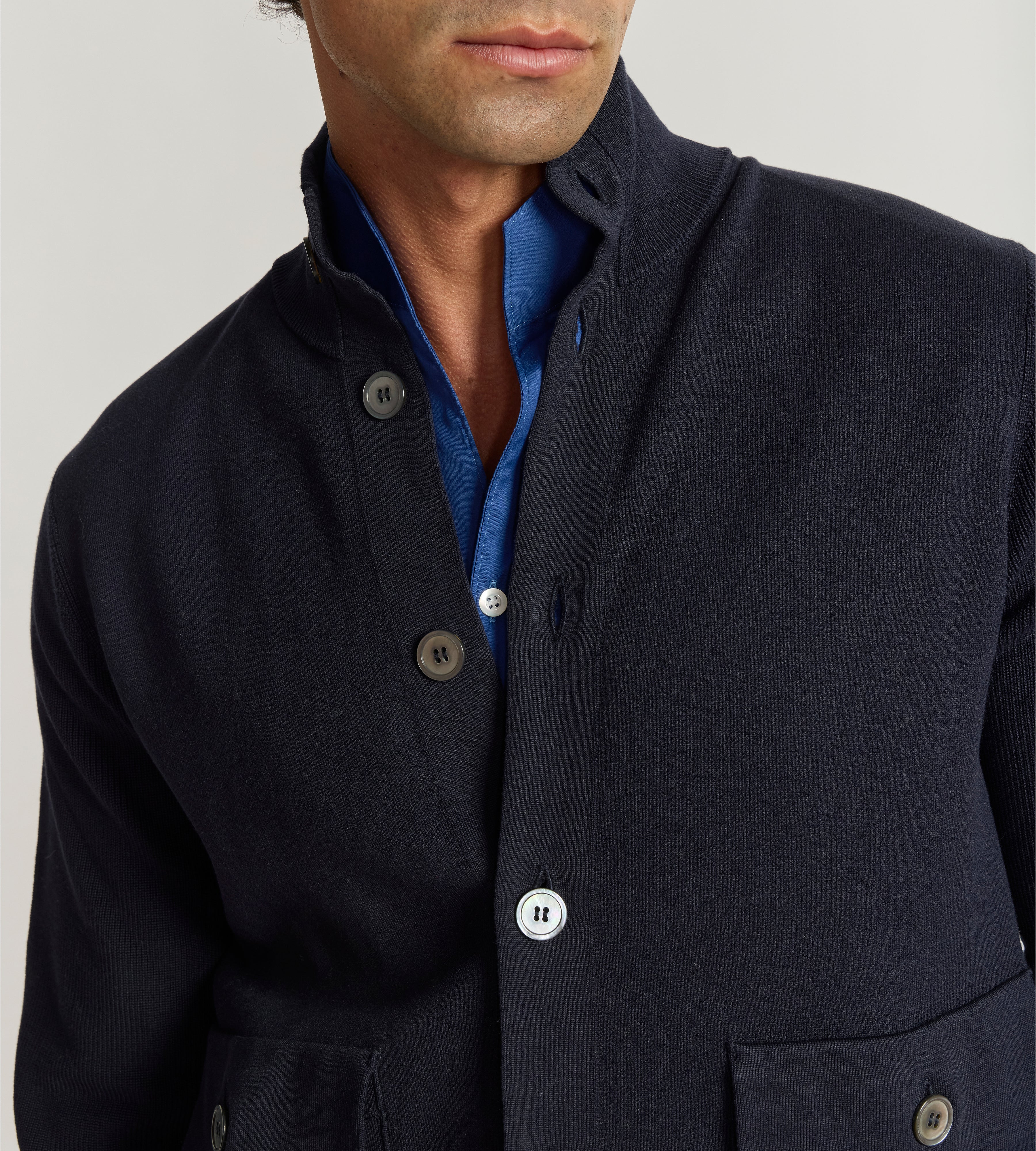 Blouson à col officier en laine - Image 3