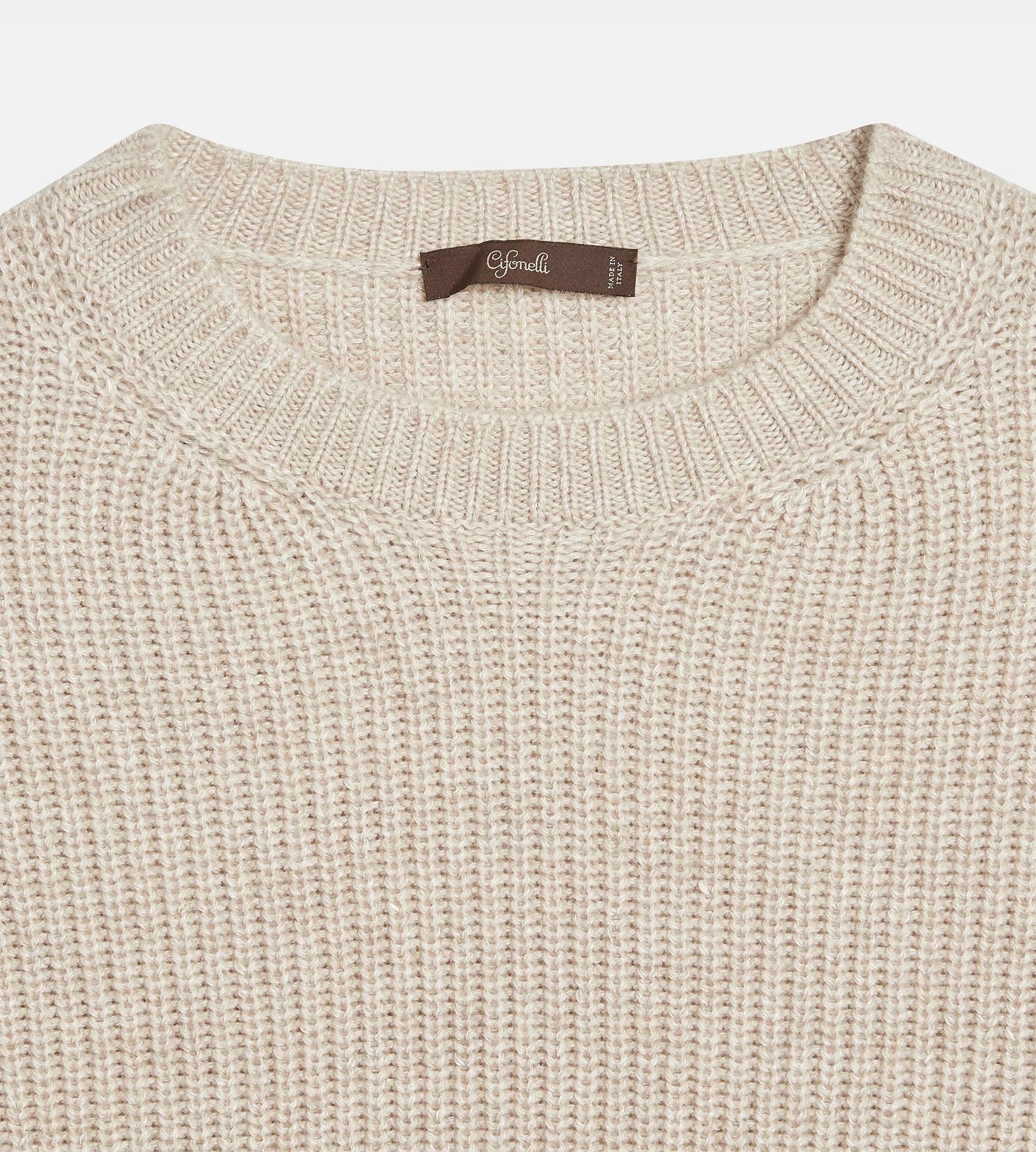 Pull à col rond en cachemire et lin - Image 3