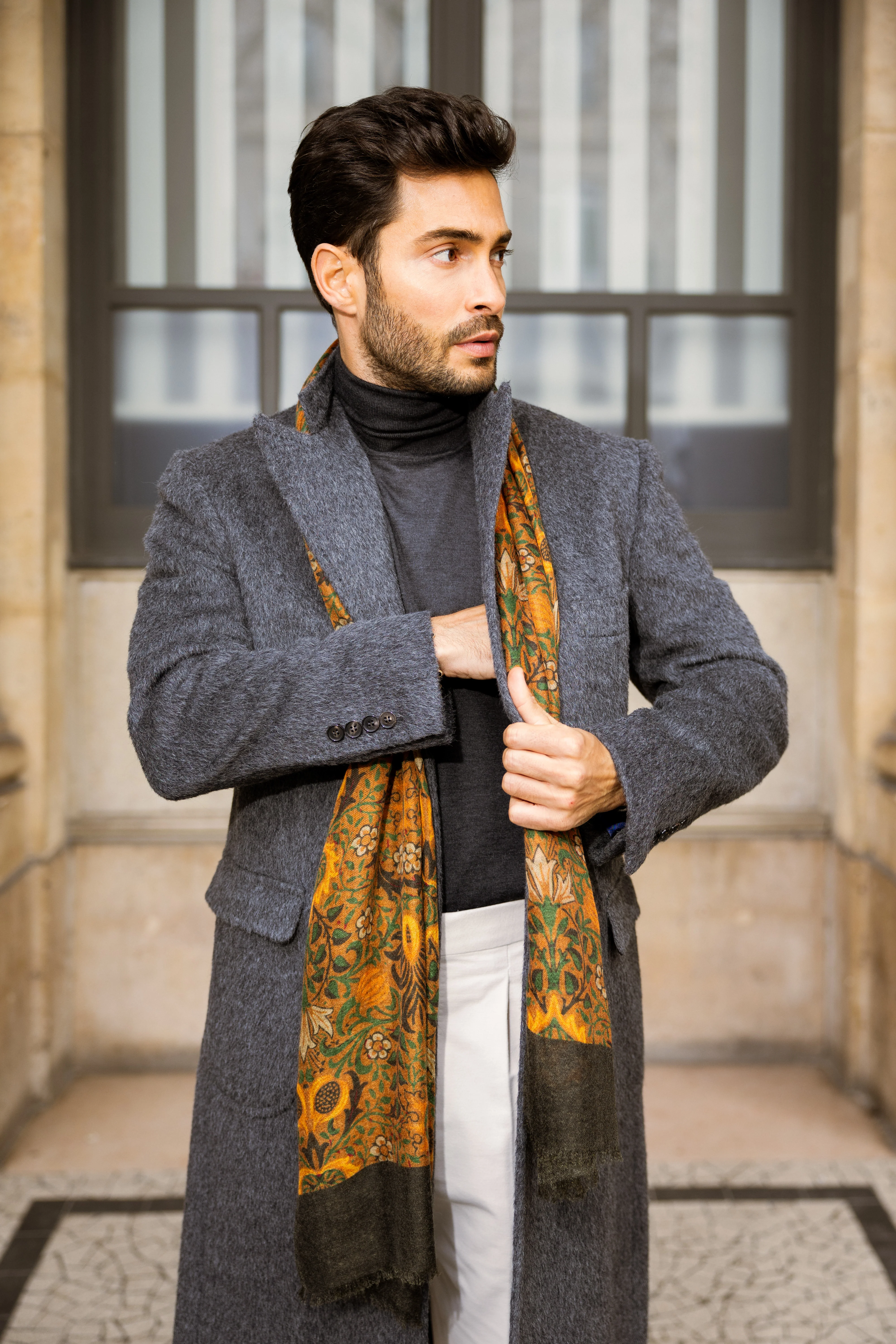 Manteau en alpaga & laine gris - Image 3