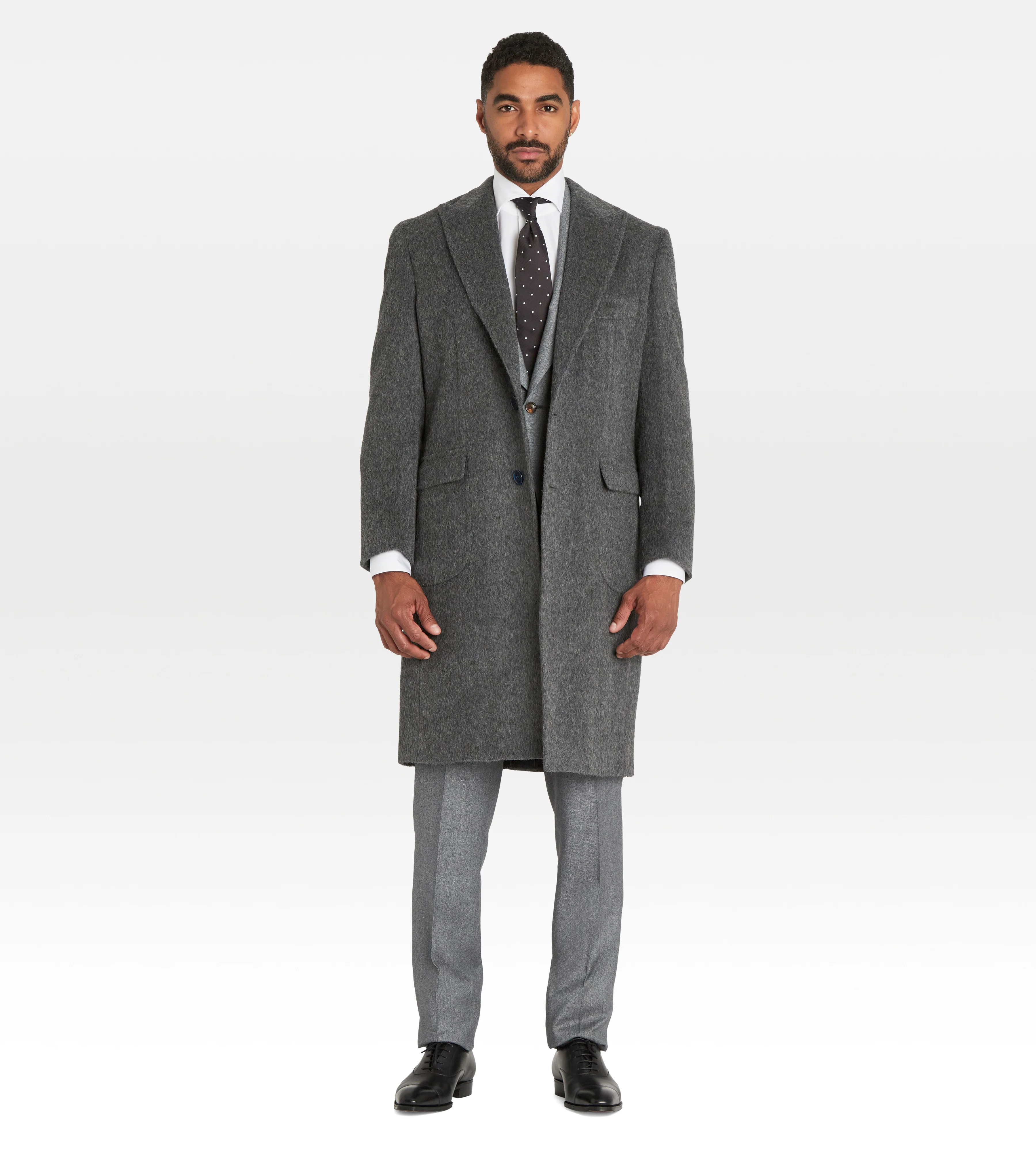 Manteau en alpaga & laine gris - Image 4