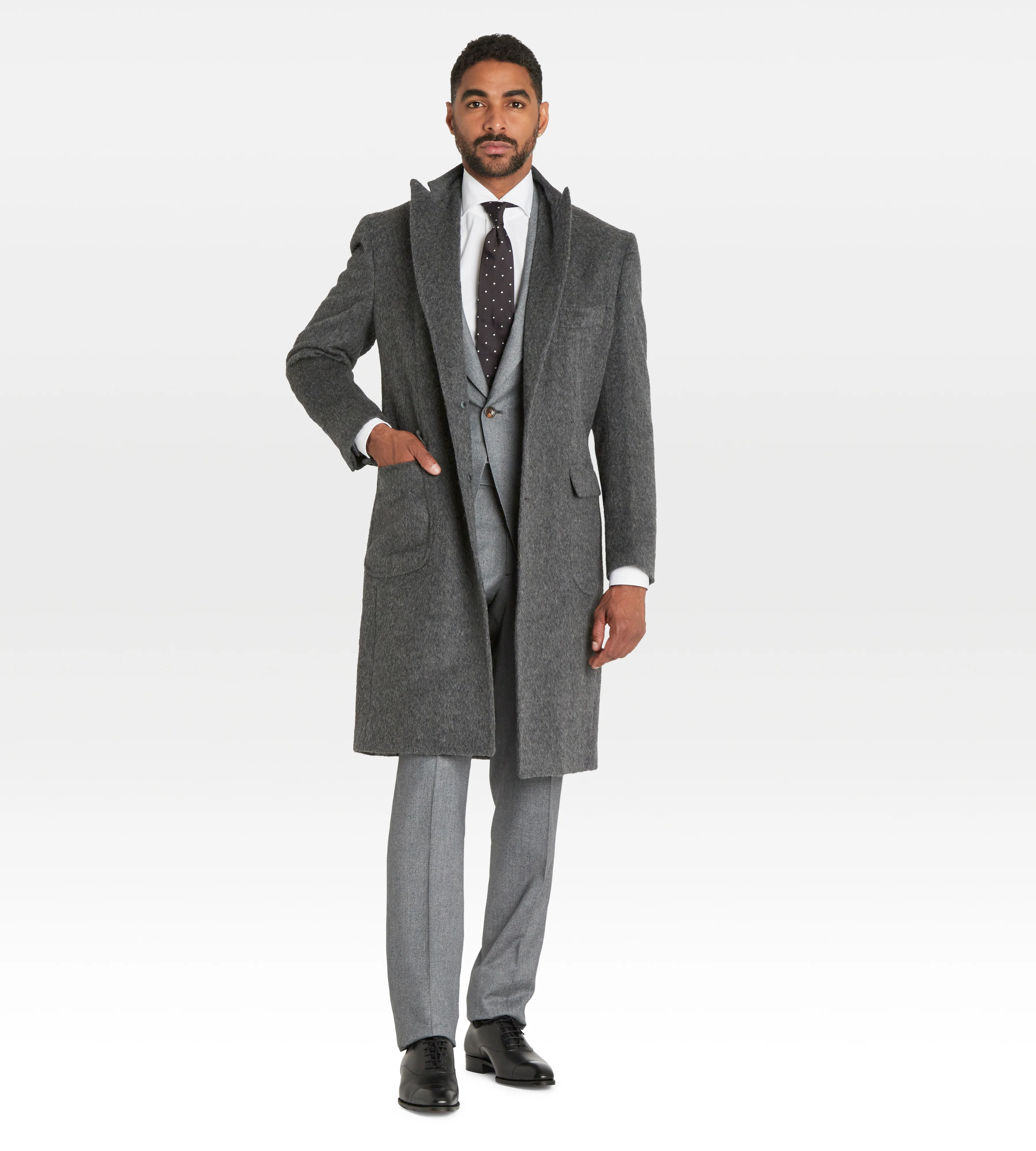 Manteau en alpaga & laine gris - Image 7