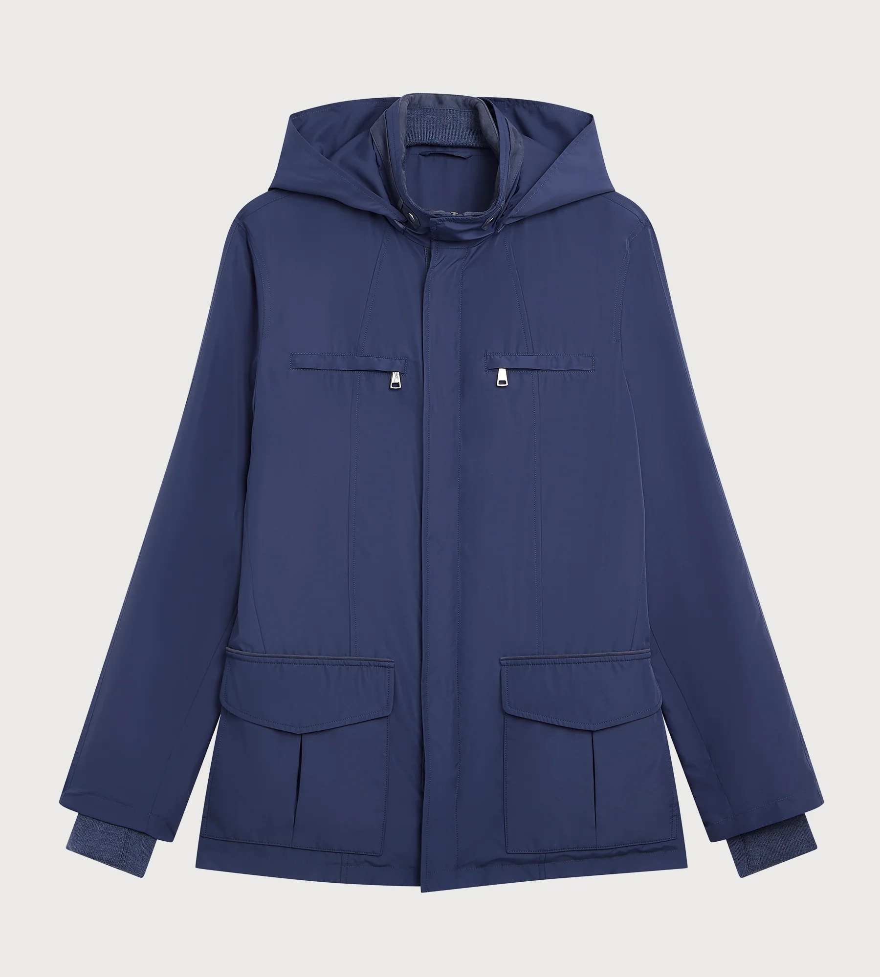 Parka bleu en tissu technique - Image 2