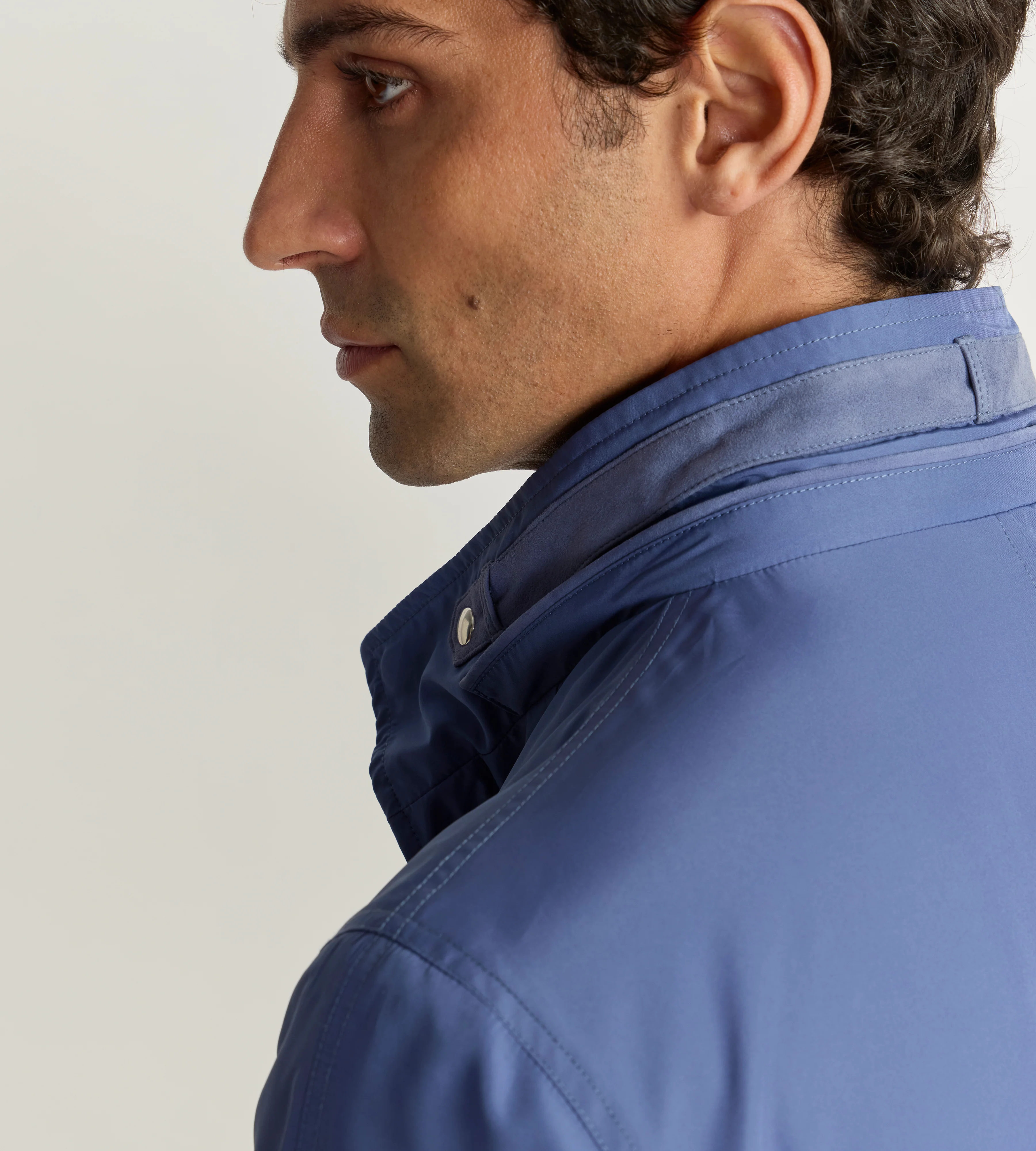 Parka bleu en tissu technique - Image 4