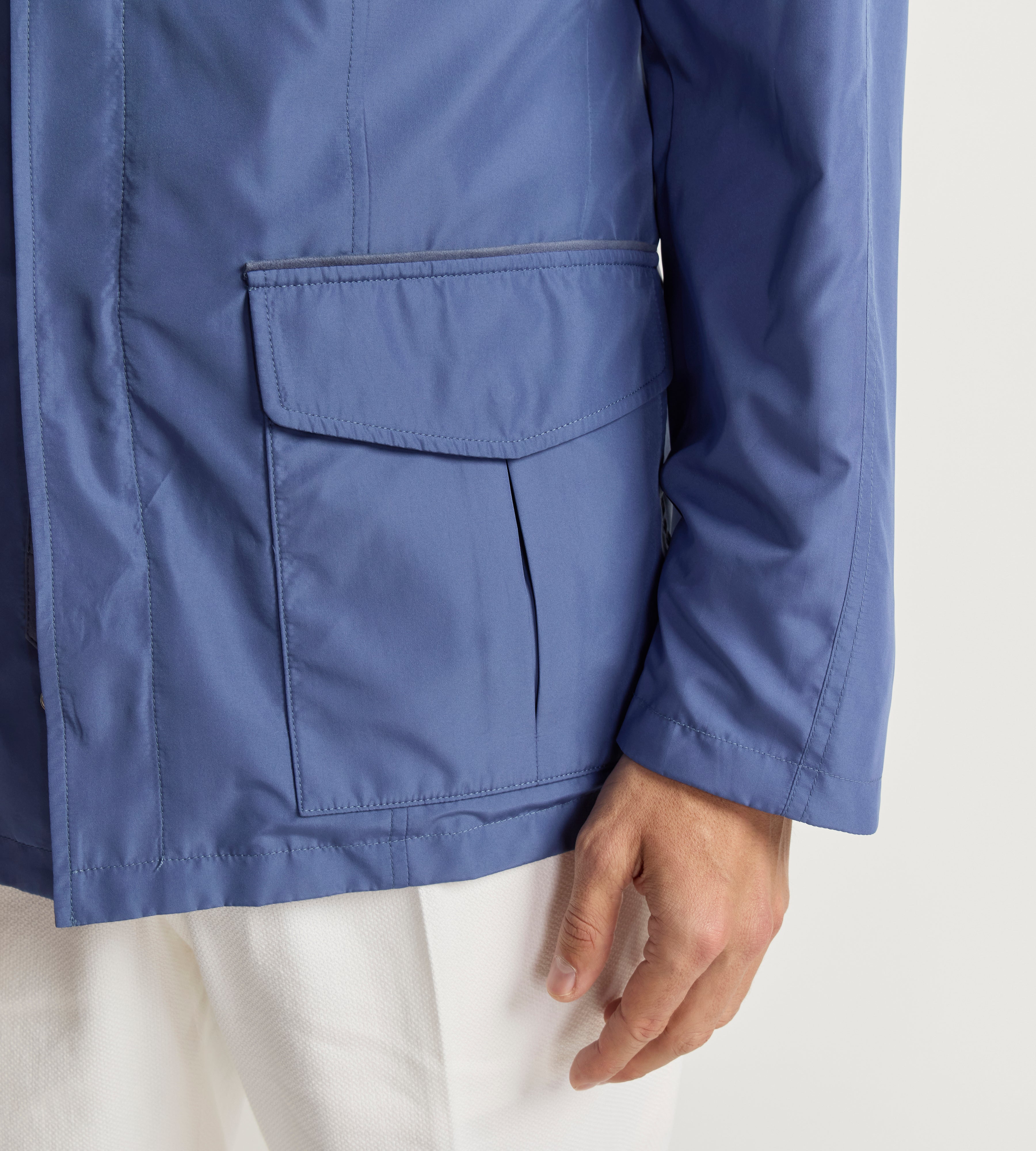 Parka bleu en tissu technique - Image 5