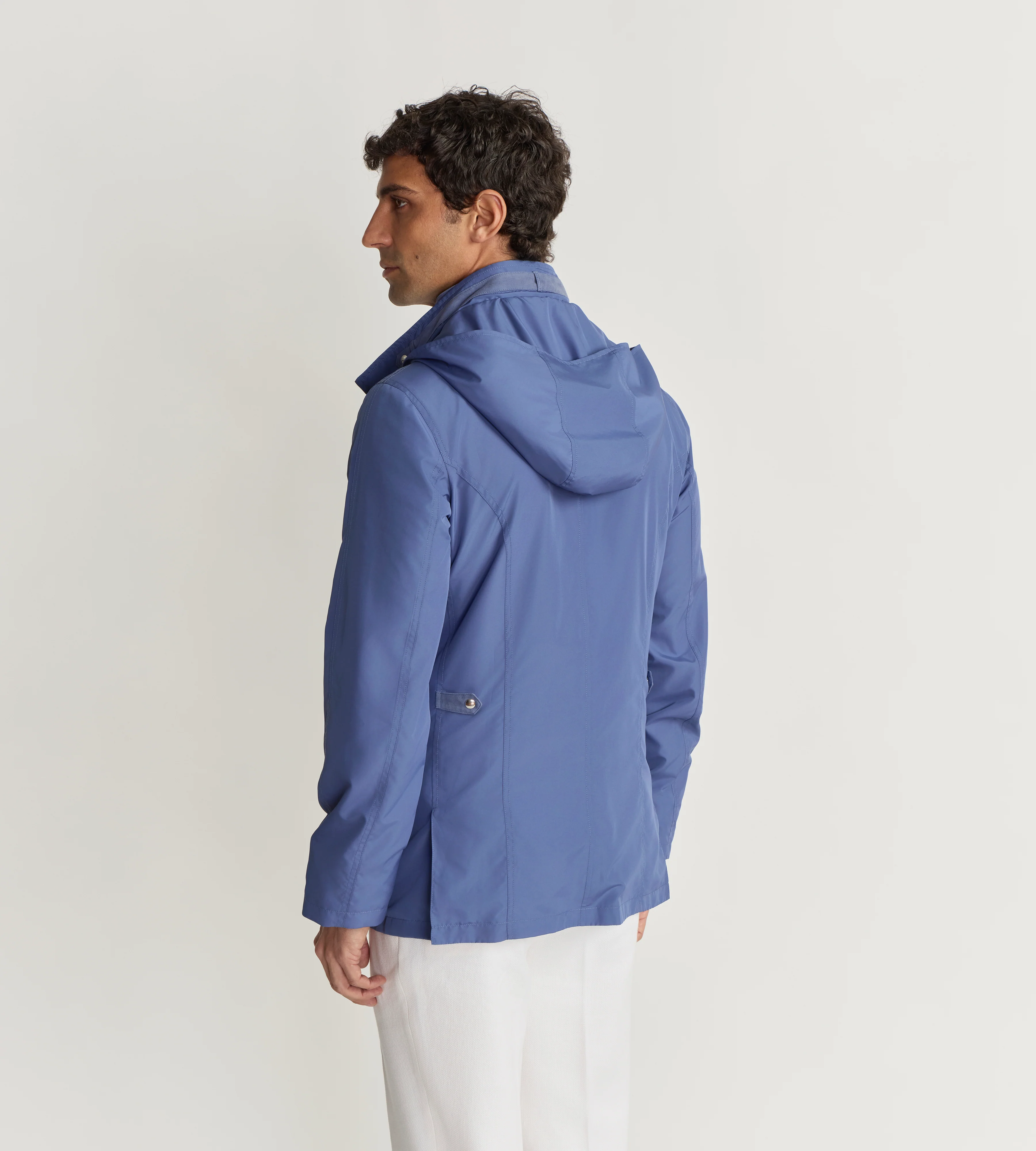 Parka bleu en tissu technique - Image 8
