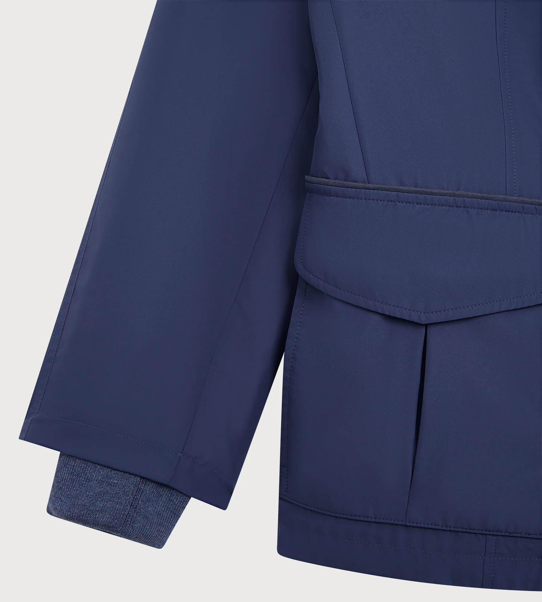 Parka bleu en tissu technique - Image 9