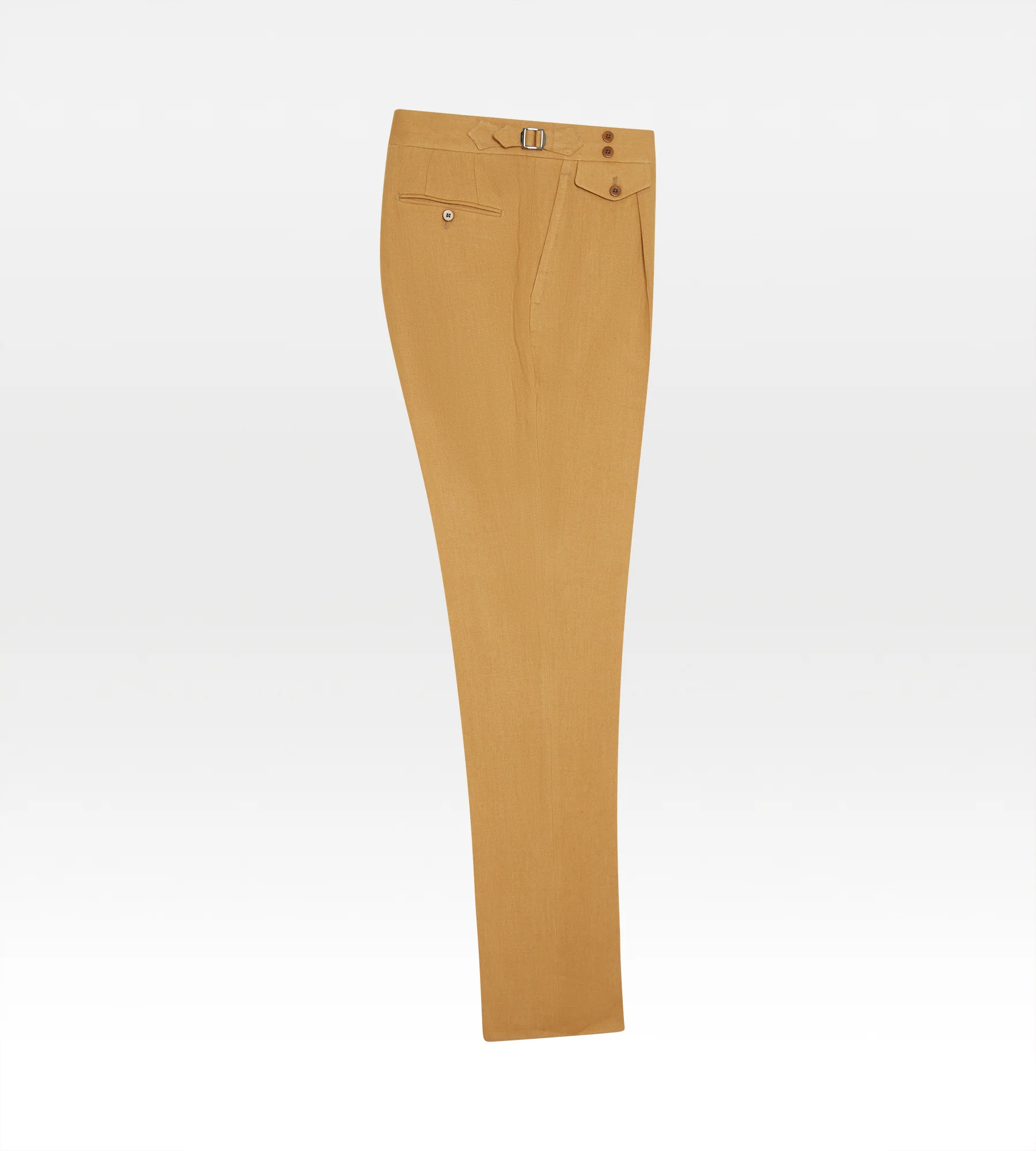 Pantalon 1 pli en lin camel - Image 4