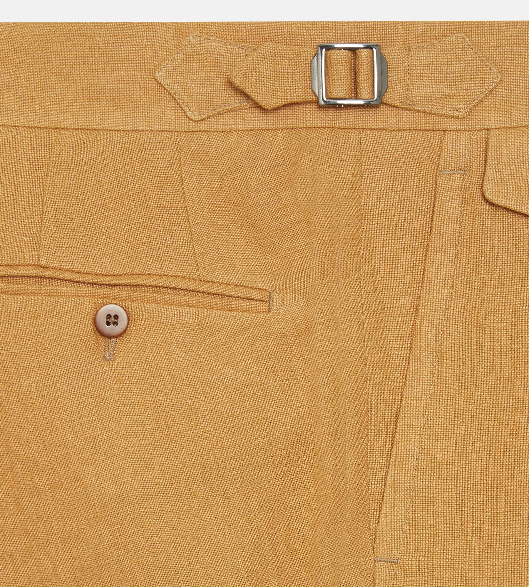 Pantalon 1 pli en lin camel - Image 5