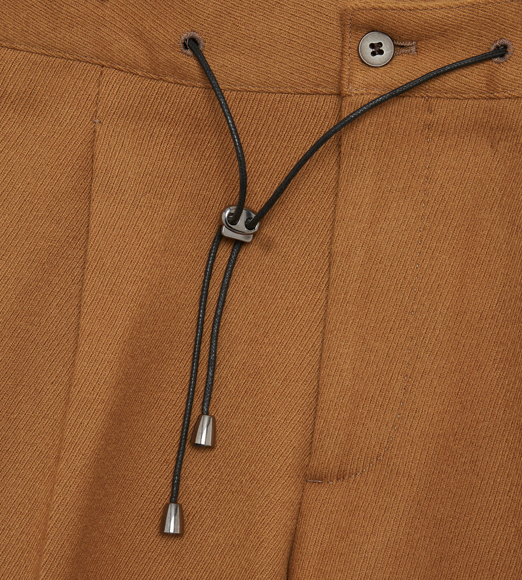 Pantalon à cordon en laine camel - Image 2