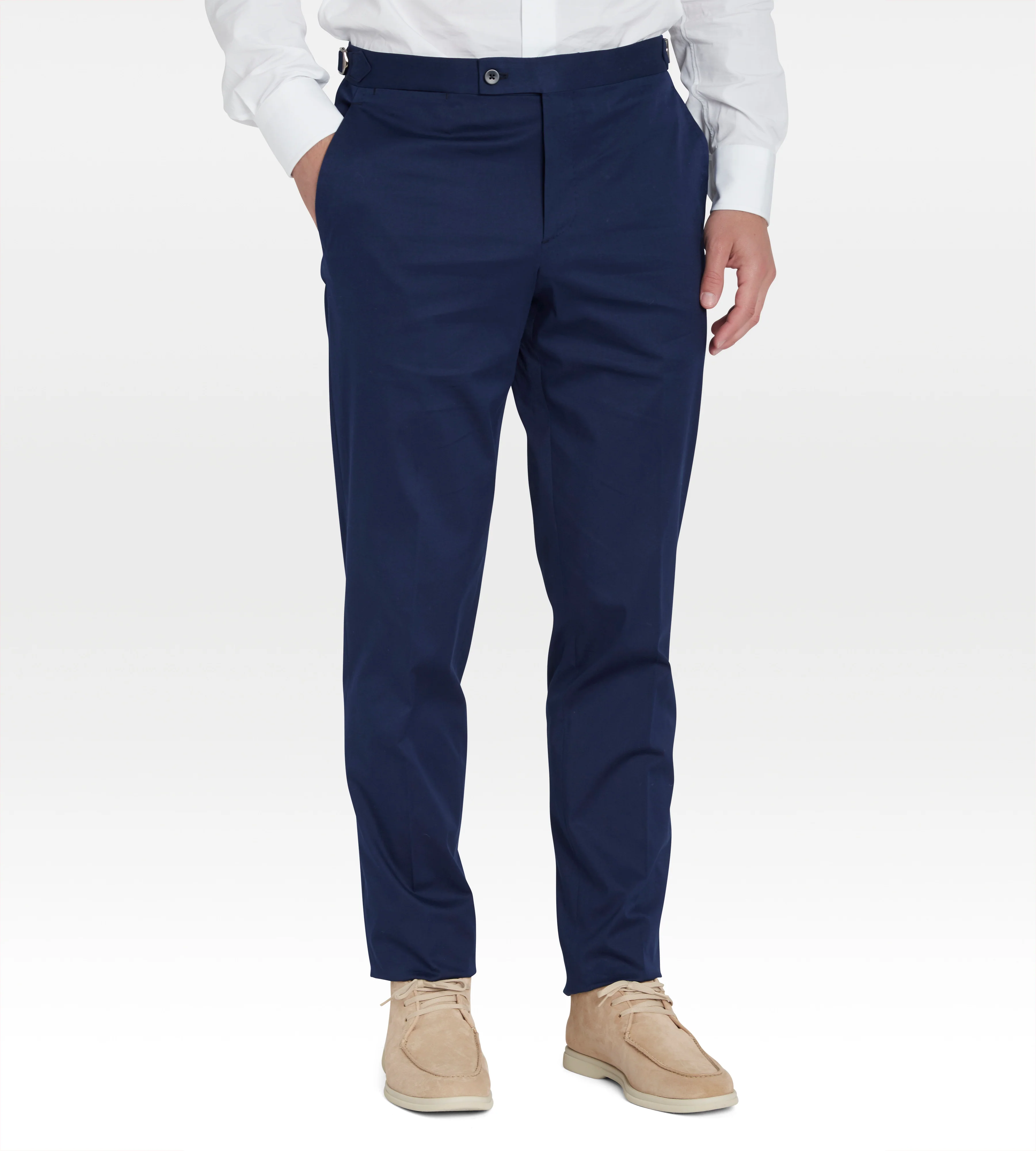 Pantalon classique en coton bleu marine - Image 3