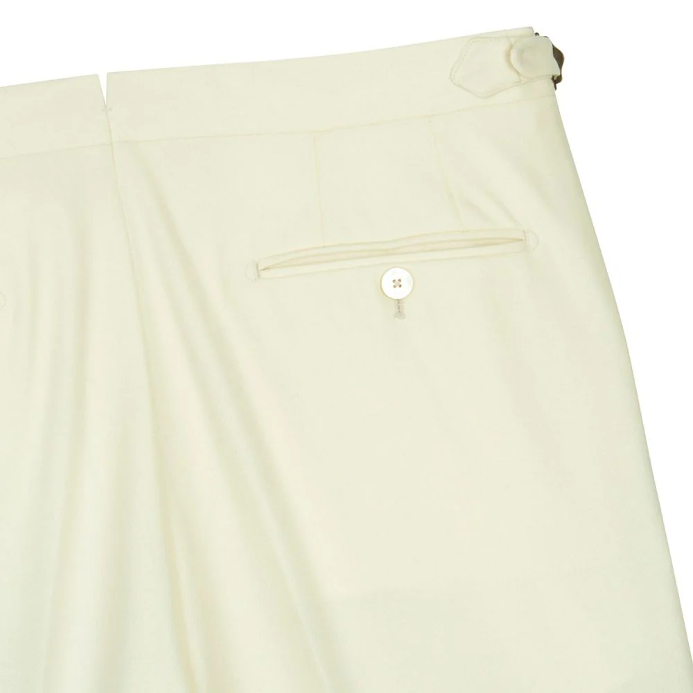 Pantalon en laine crème - Image 5