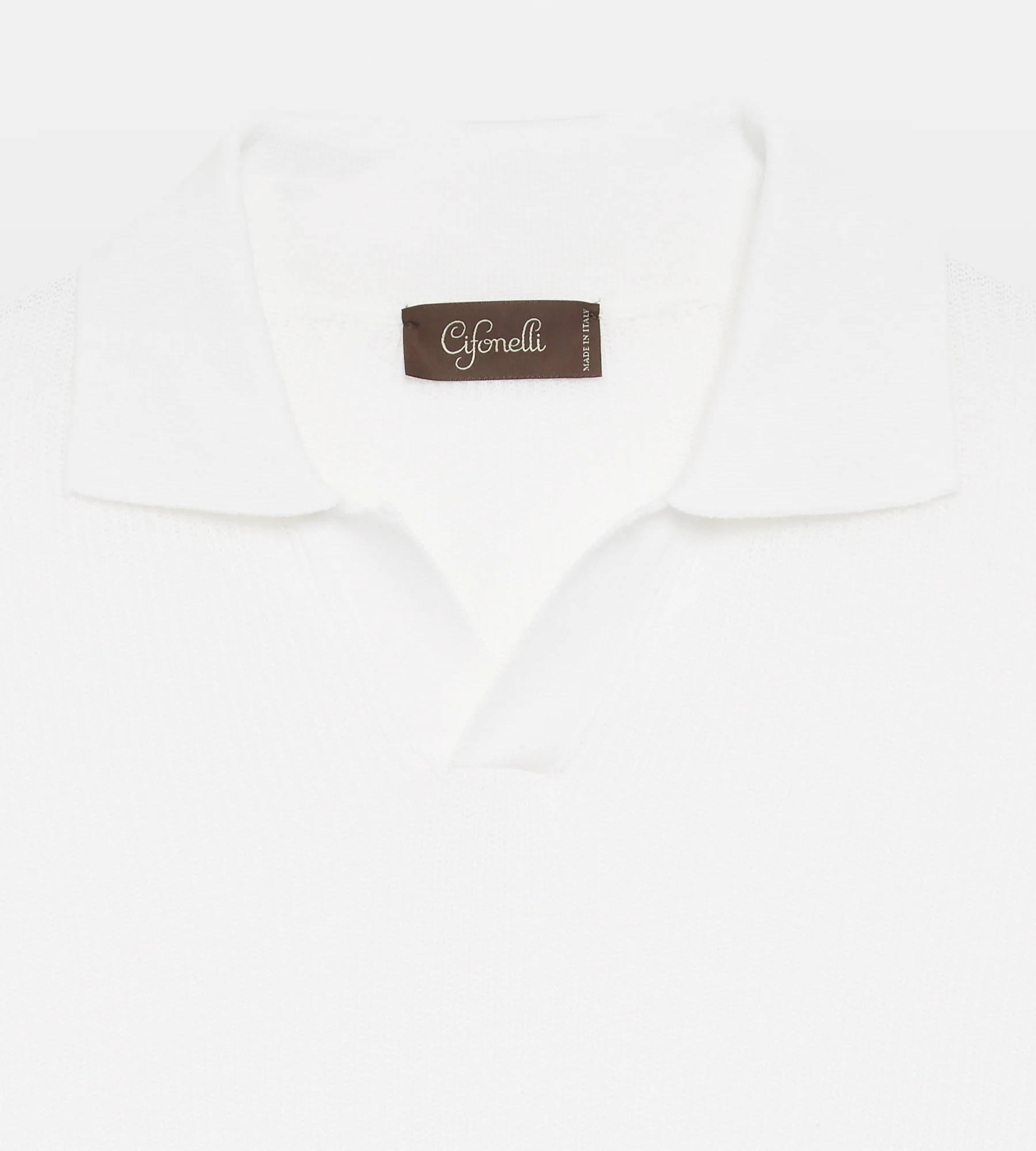 Polo en coton blanc tricoté - Image 2
