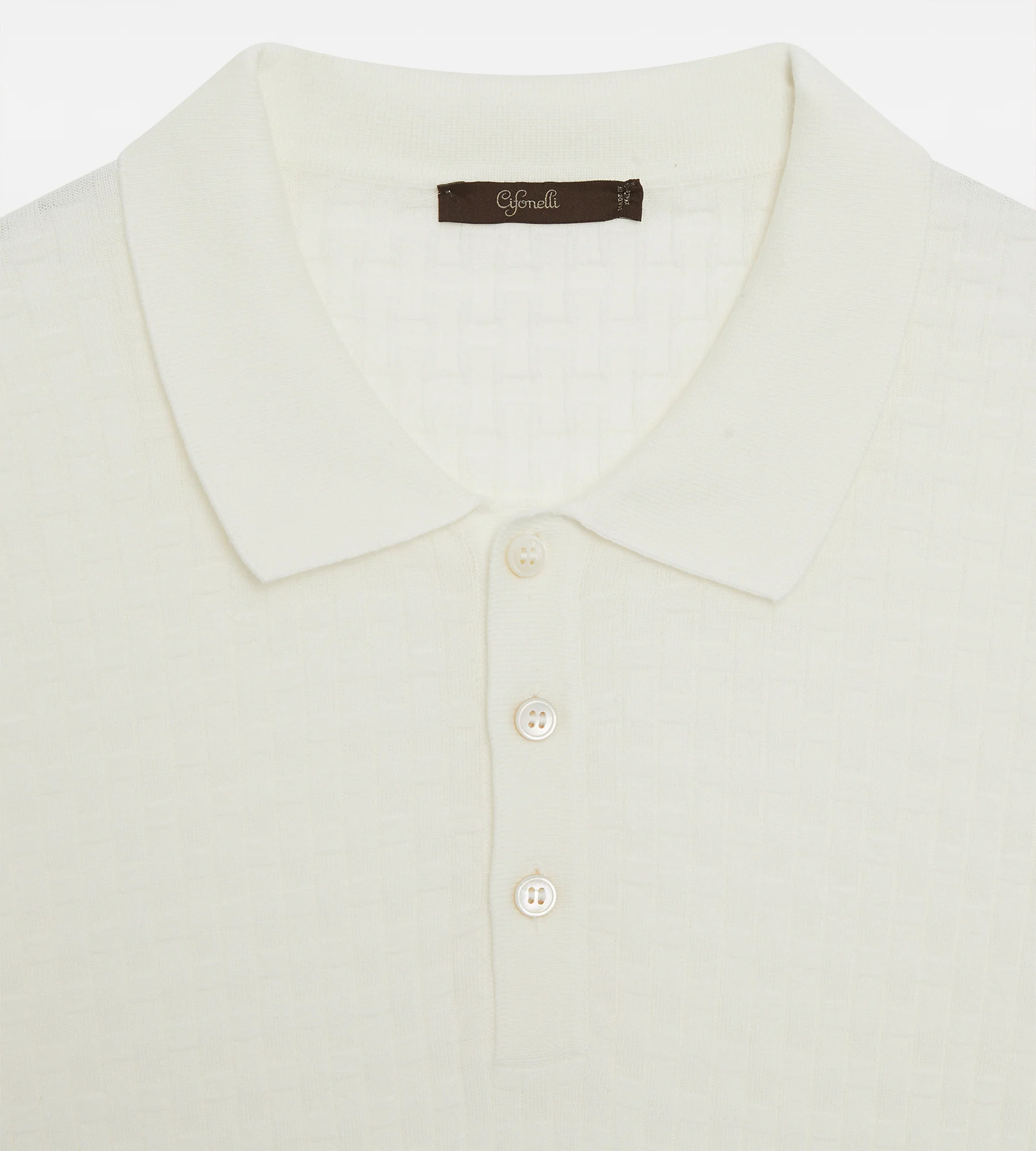 Polo en coton blanc cassé - Image 2