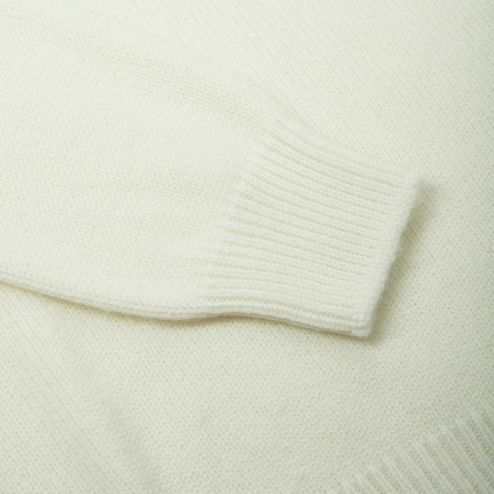 Pull col roulé en cachemire blanc cassé - Image 3
