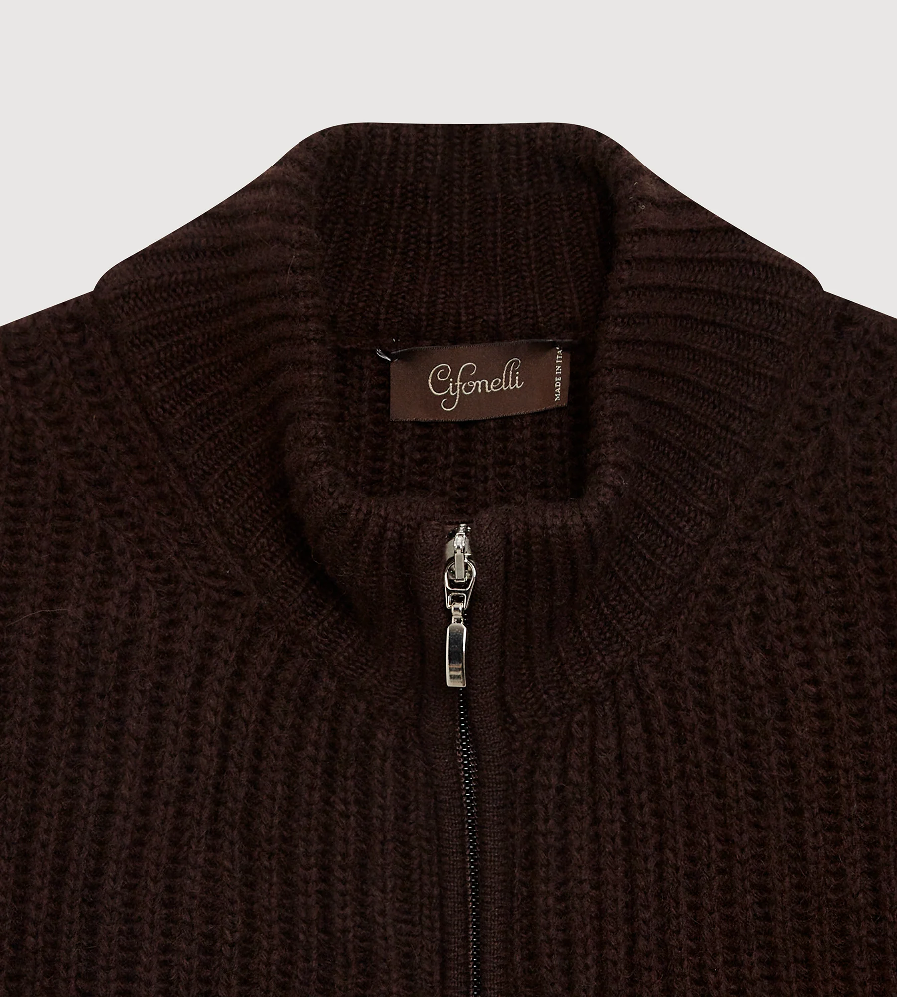 Cardigan zippé à col cheminée en laine et cachemire - Image 5