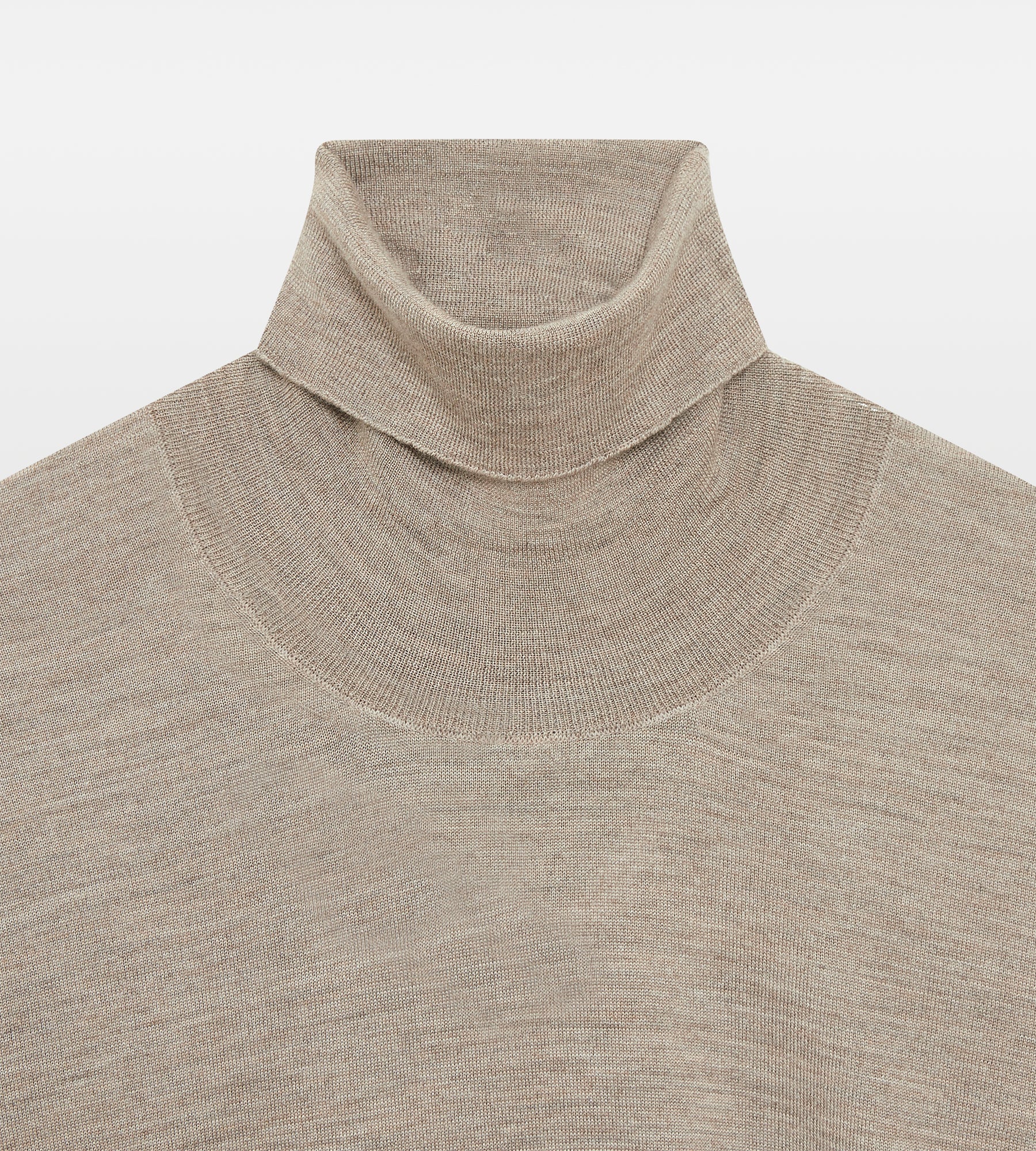 Pull beige en laine, cachemire & soie col roulé - Image 3