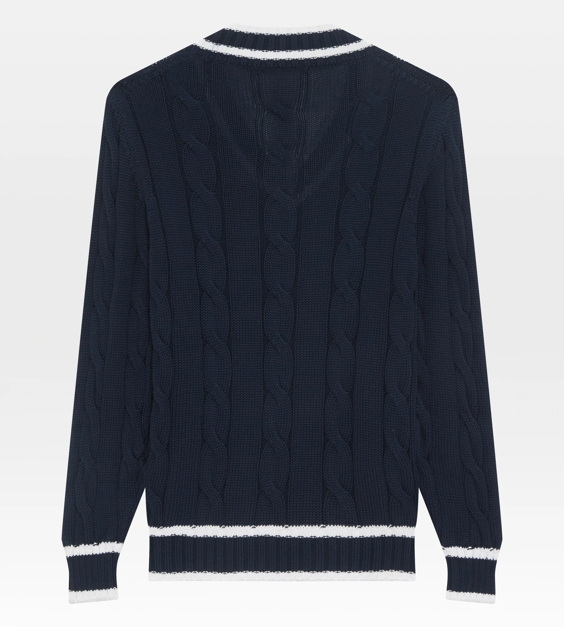 Pull col V en coton bleu marine - Image 2