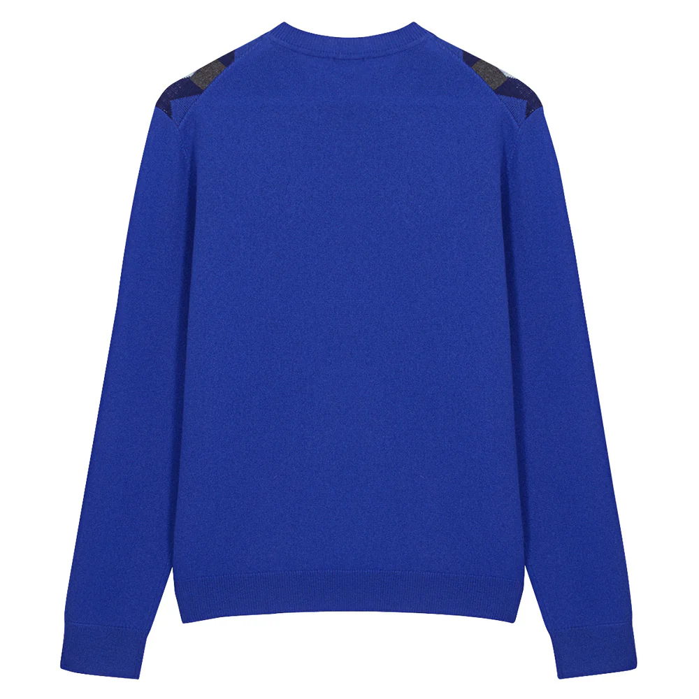 Pull en cachemire géométrique bleu - Image 2
