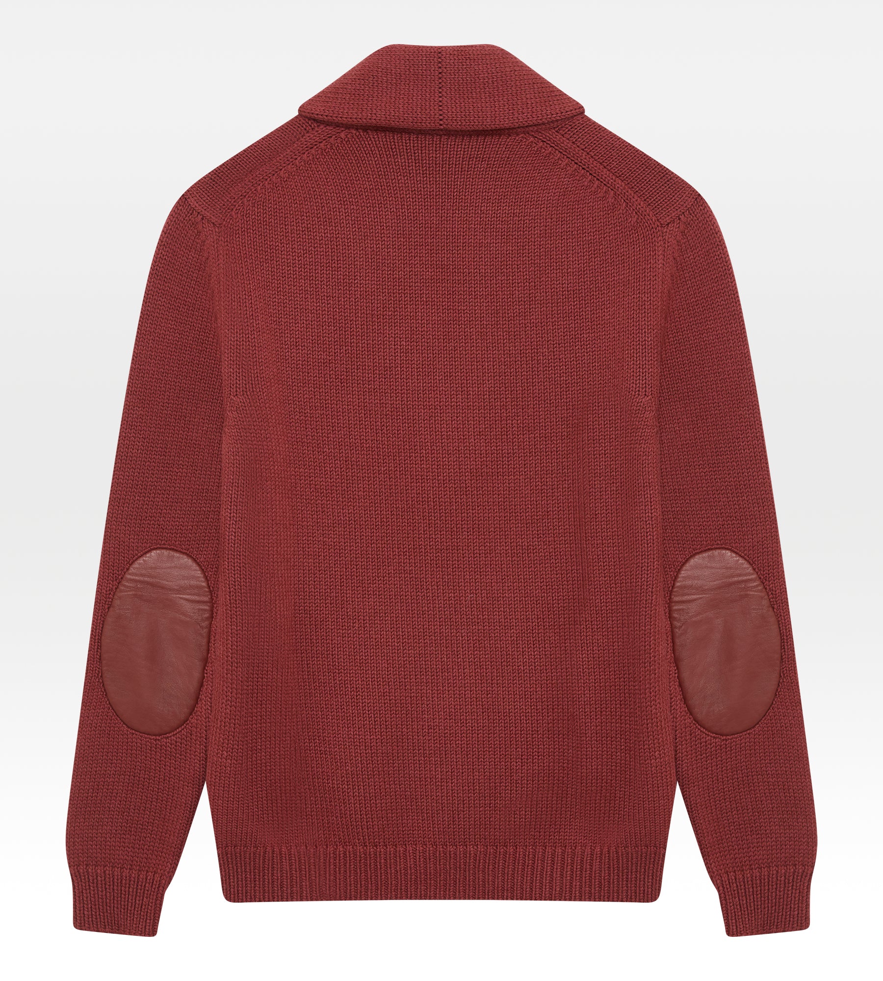 Pull col châle en laine framboise - Image 2