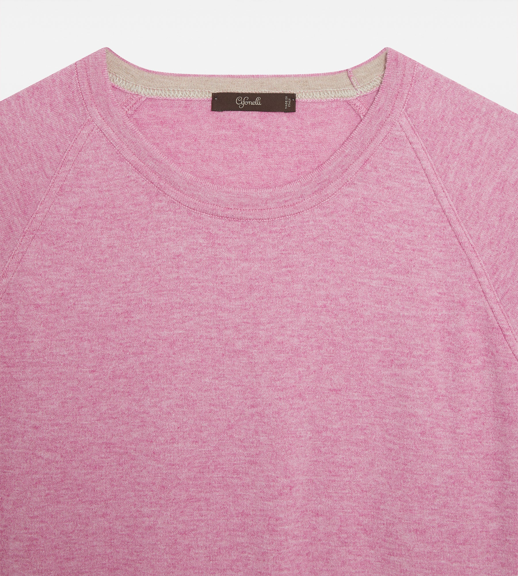 Pull col rond en coton rose - Image 3