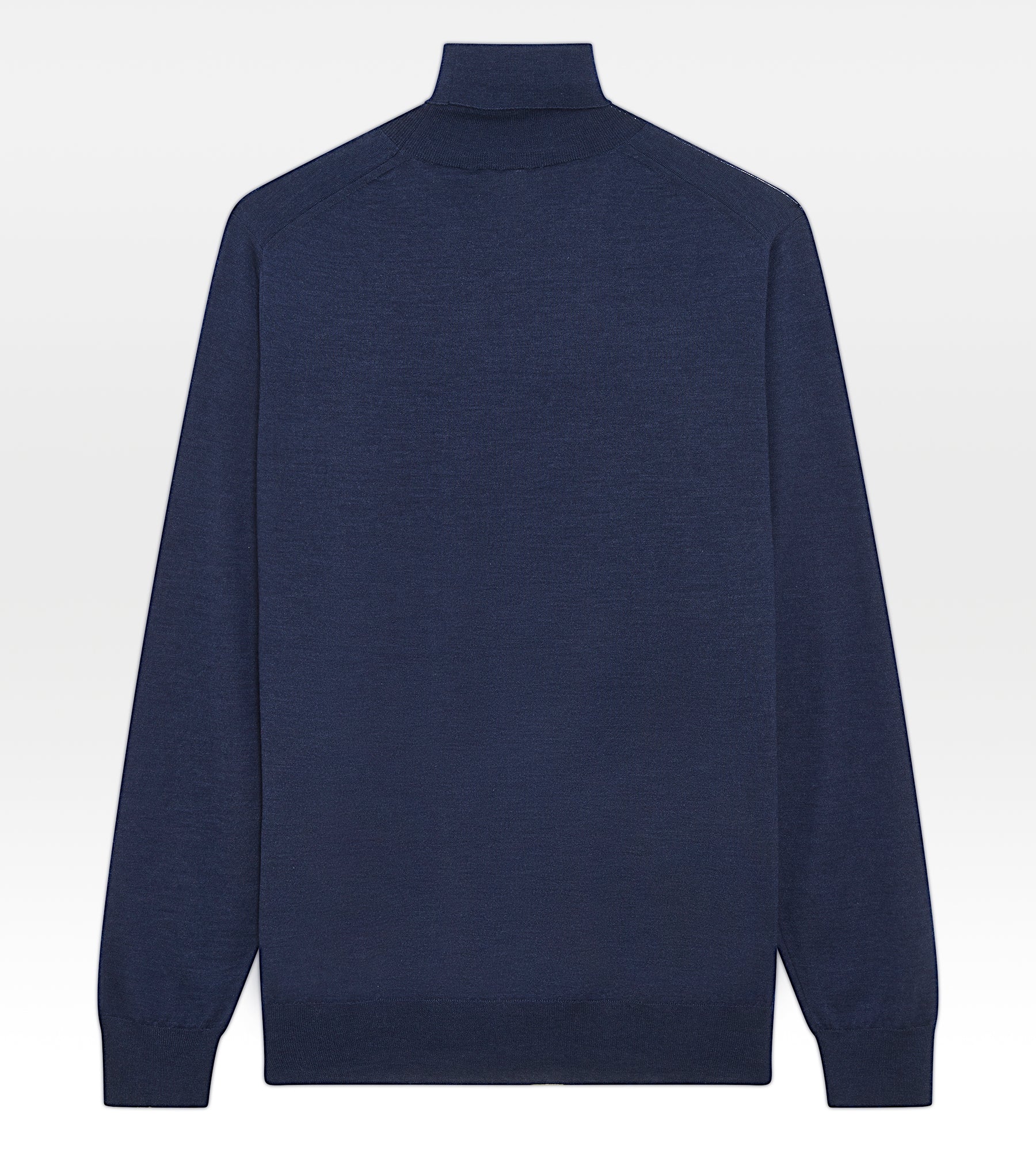 Pull bleu marine en laine, cachemire & soie col roulé - Image 2